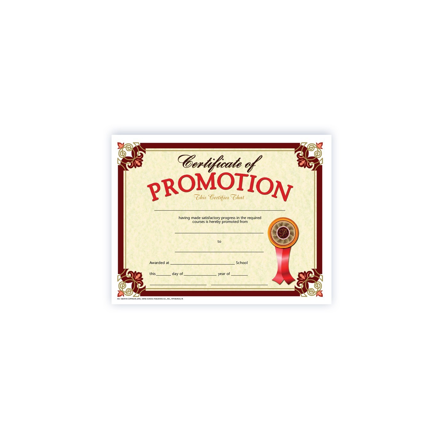 Hayes Publishing Certificate of Promotion, Pack of 30, 8.5" x 11"