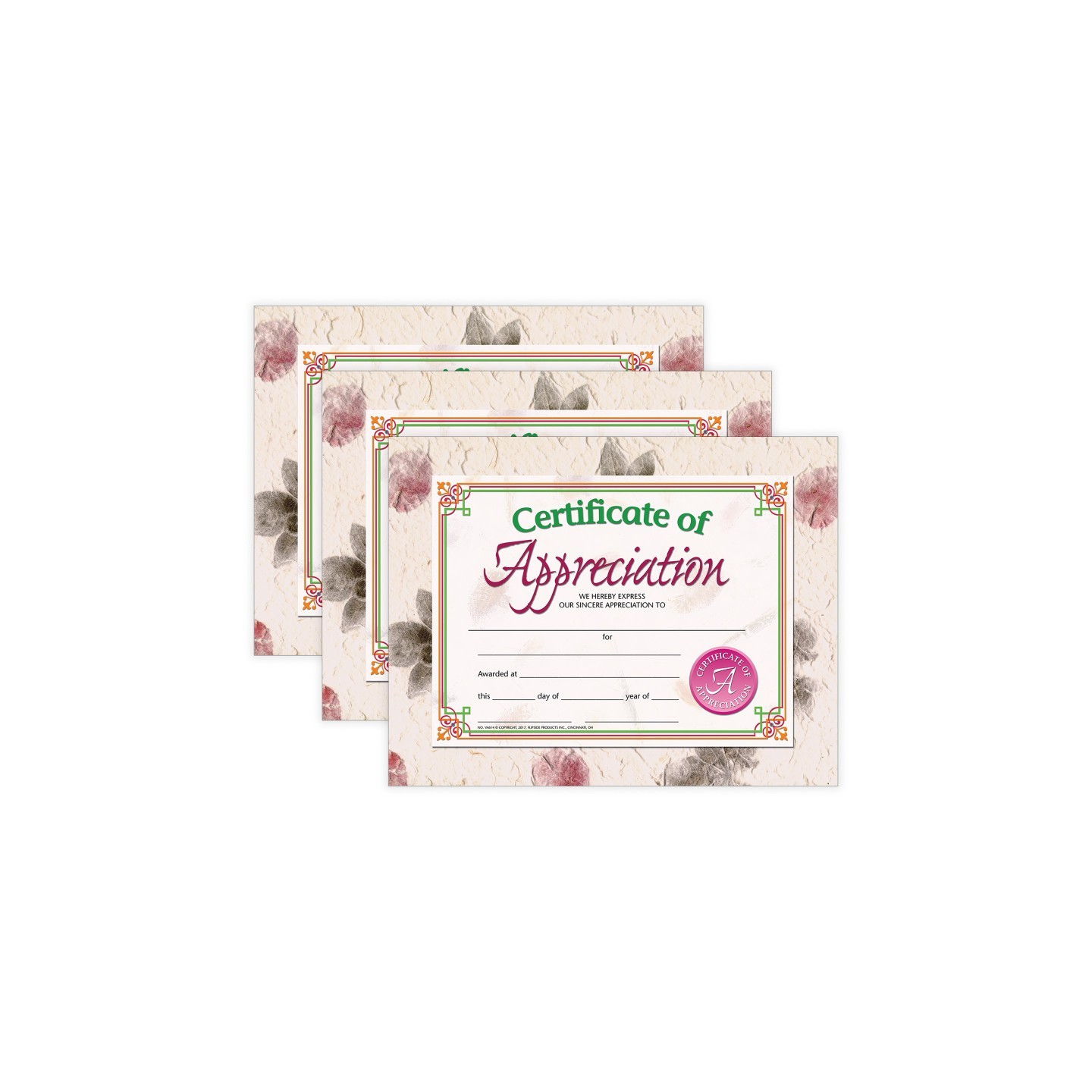 Hayes Publishing Certificate of Appreciation, 30 Per Pack, 3 Packs