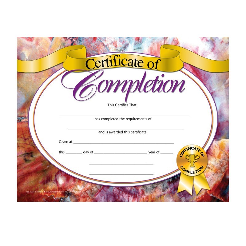 Hayes Publishing Certificate of Completion, 8.5" x 11", Pack of 30