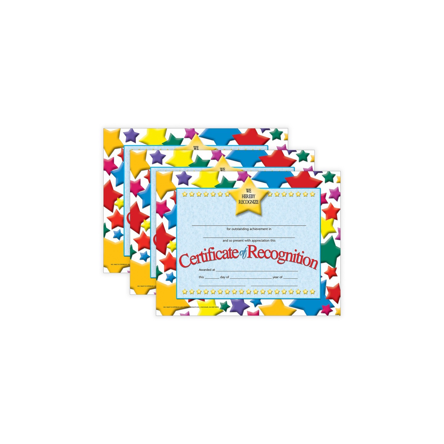 Hayes Publishing Certificate of Recognition, 30 Per Pack, 3 Packs