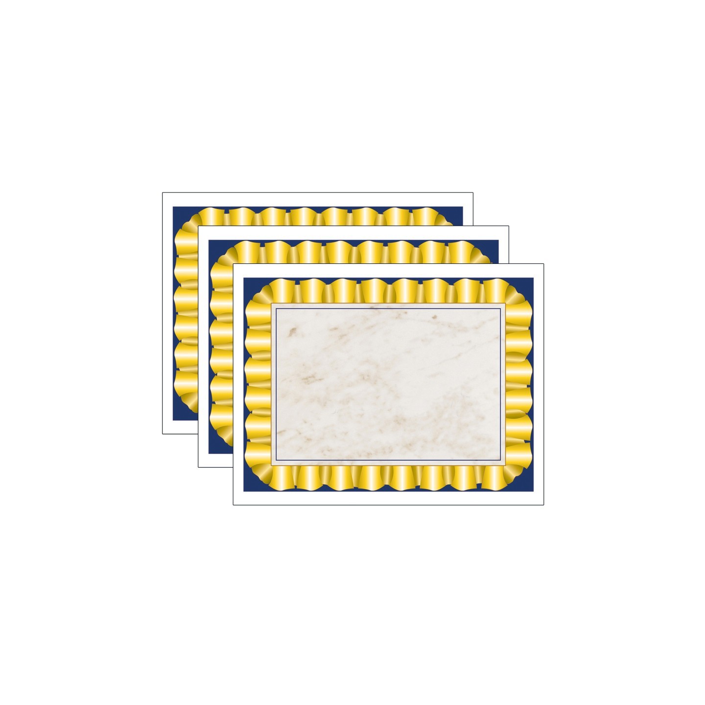 Hayes Publishing Gold Ribbon Border Paper, 8.5" x 11", 50 Per Pack, 3 Packs