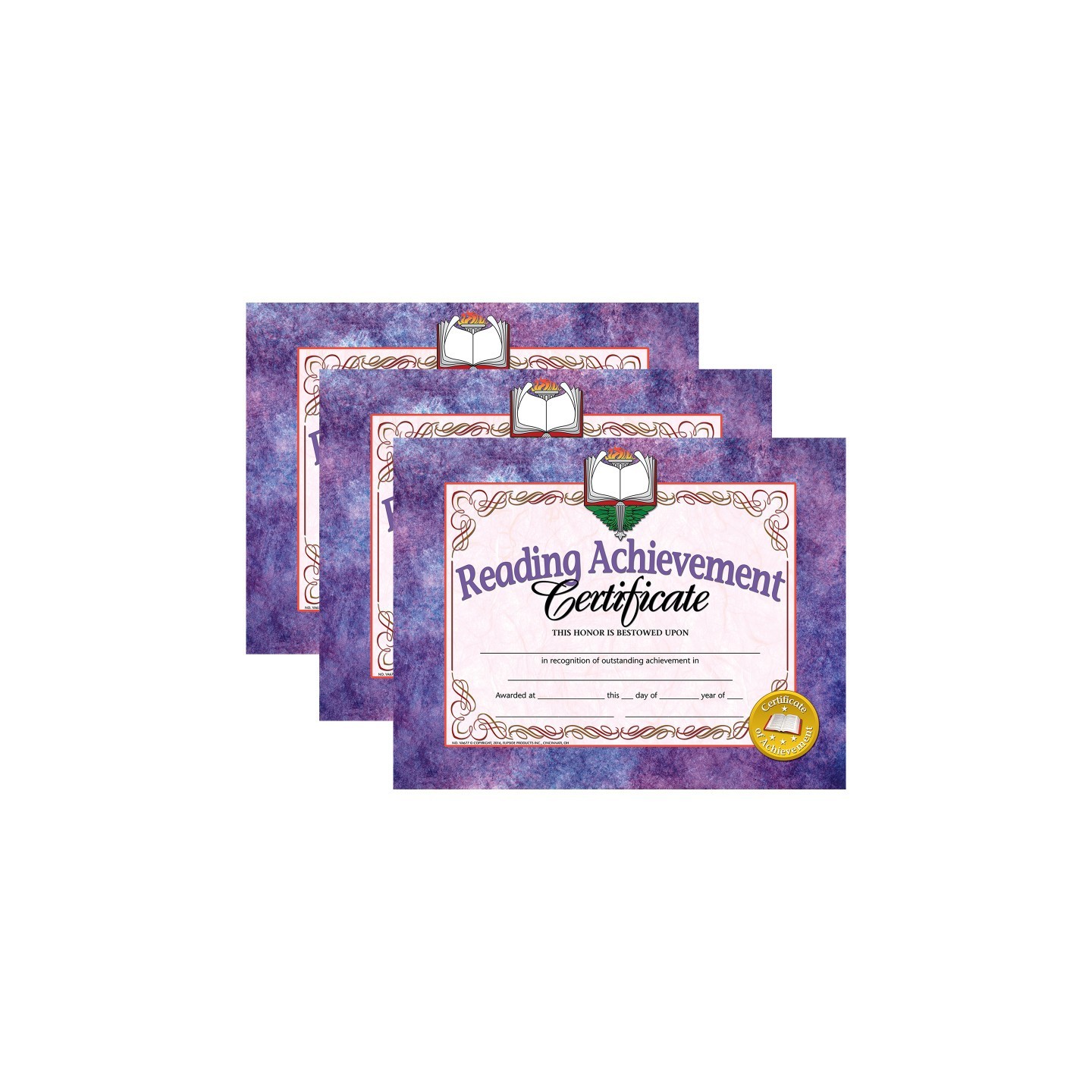 Hayes Publishing Reading Achievement Certificate, 30 Per Pack, 3 Packs