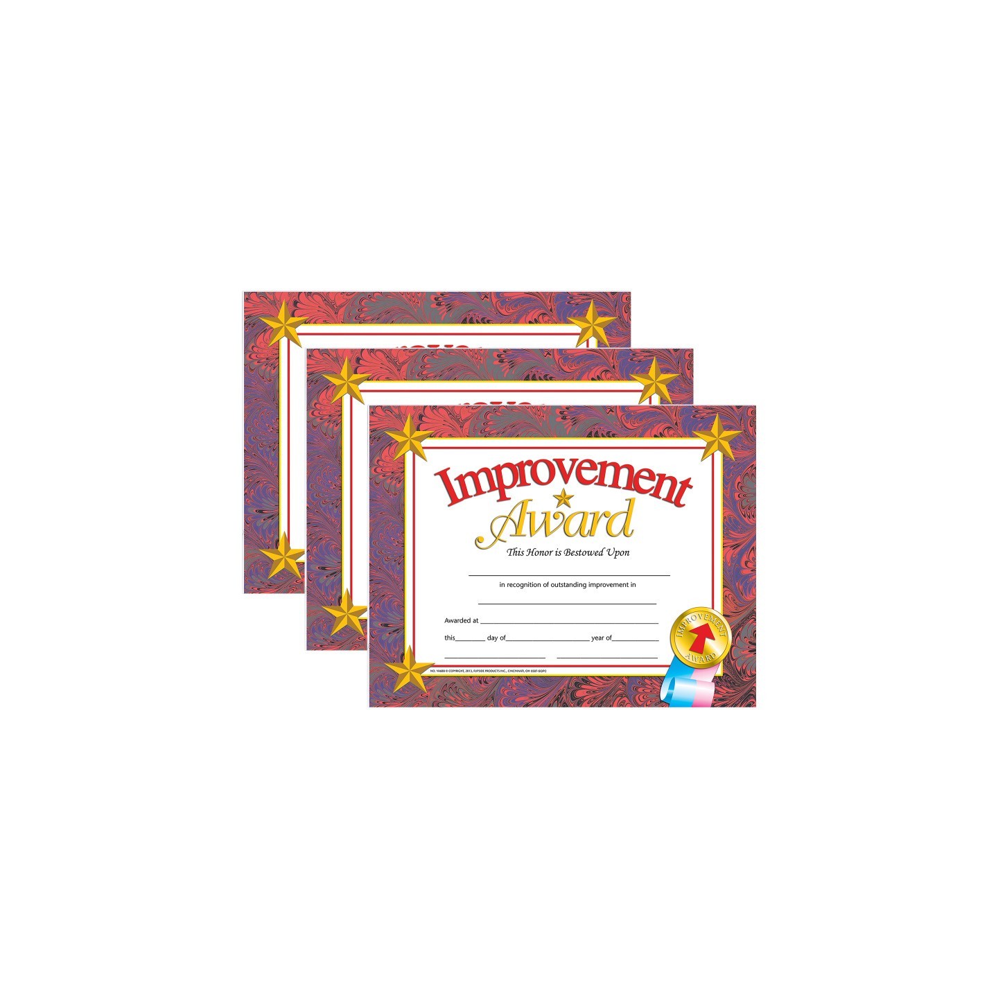 Hayes Publishing Improvement Award Certificate, 30 Per Pack, 3 Packs