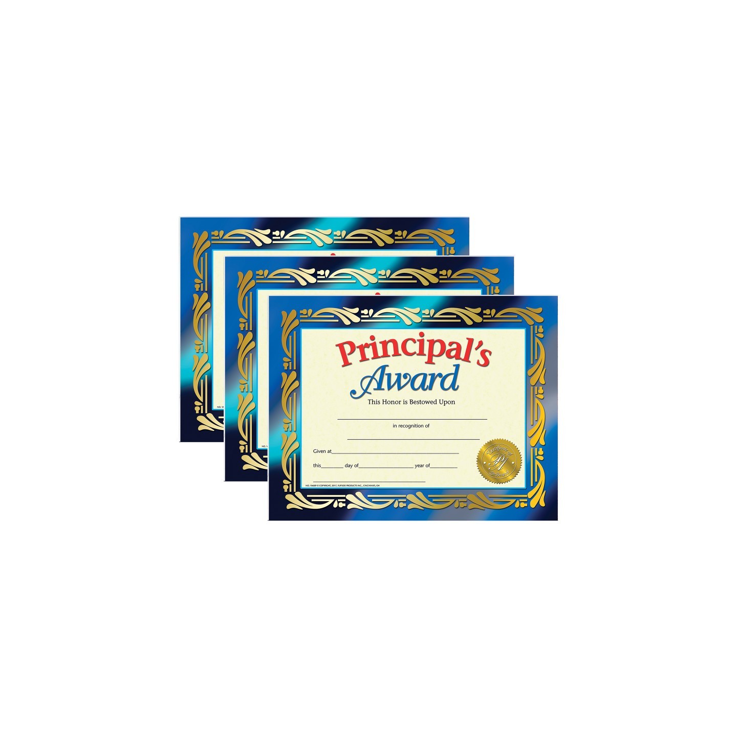 Hayes Publishing Principal's Award Certificate, 8.5" x 11", 30 Per Pack, 3 Packs