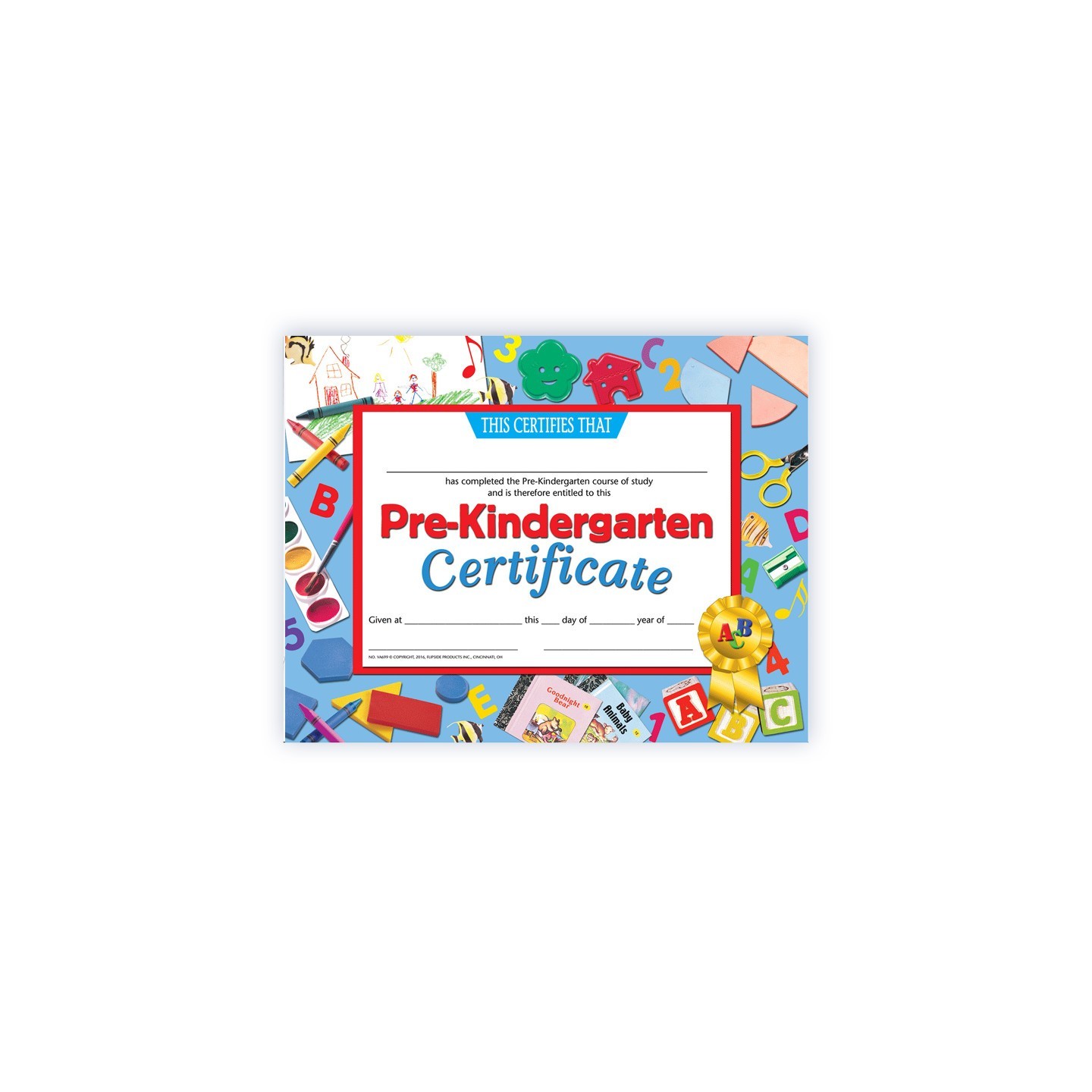 Hayes Publishing Pre-Kindergarten Certificate, 8.5" x 11", Pack of 30