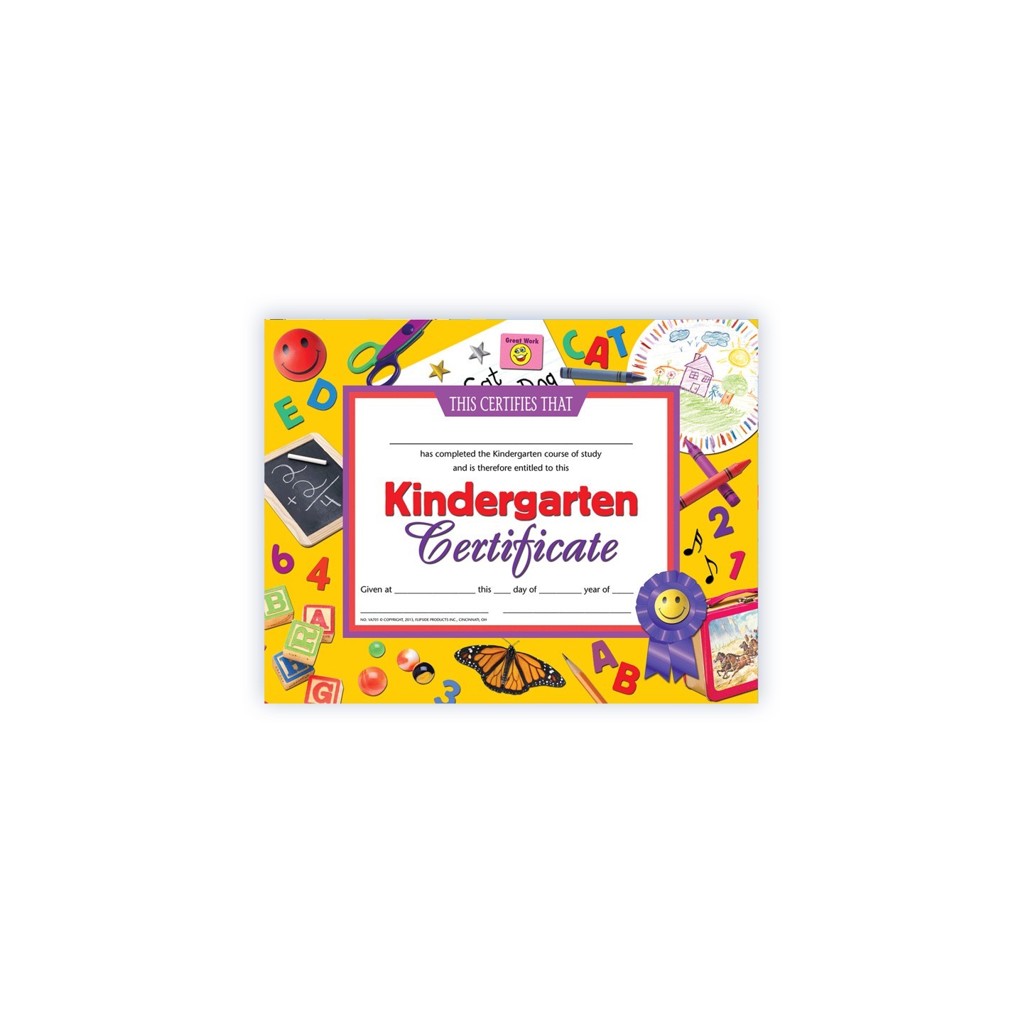 Hayes Publishing Kindergarten Certificate, 8.5" x 11", Pack of 30
