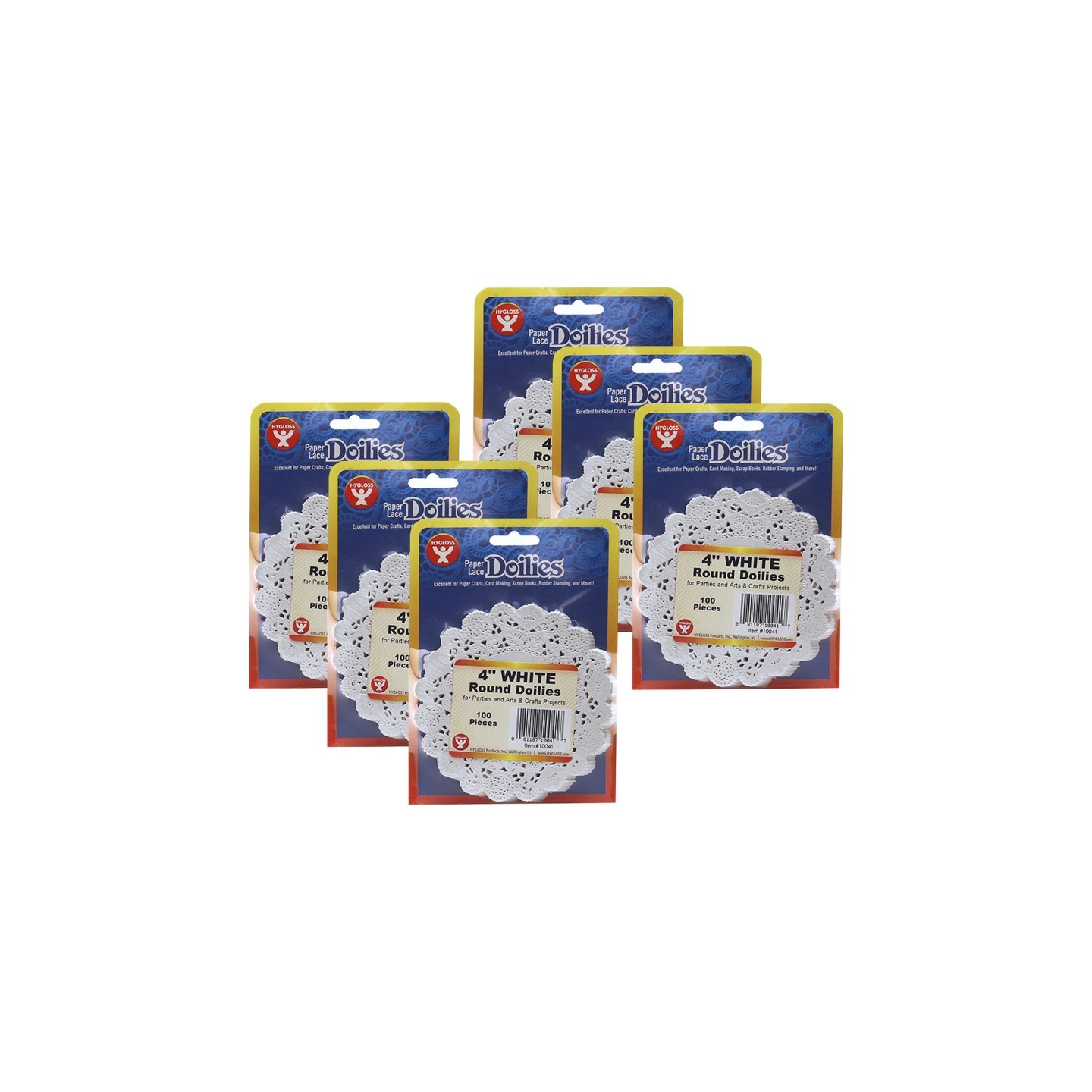 Hygloss® Round Paper Lace Doilies, White, 4", 100 Per Pack, 6 Packs