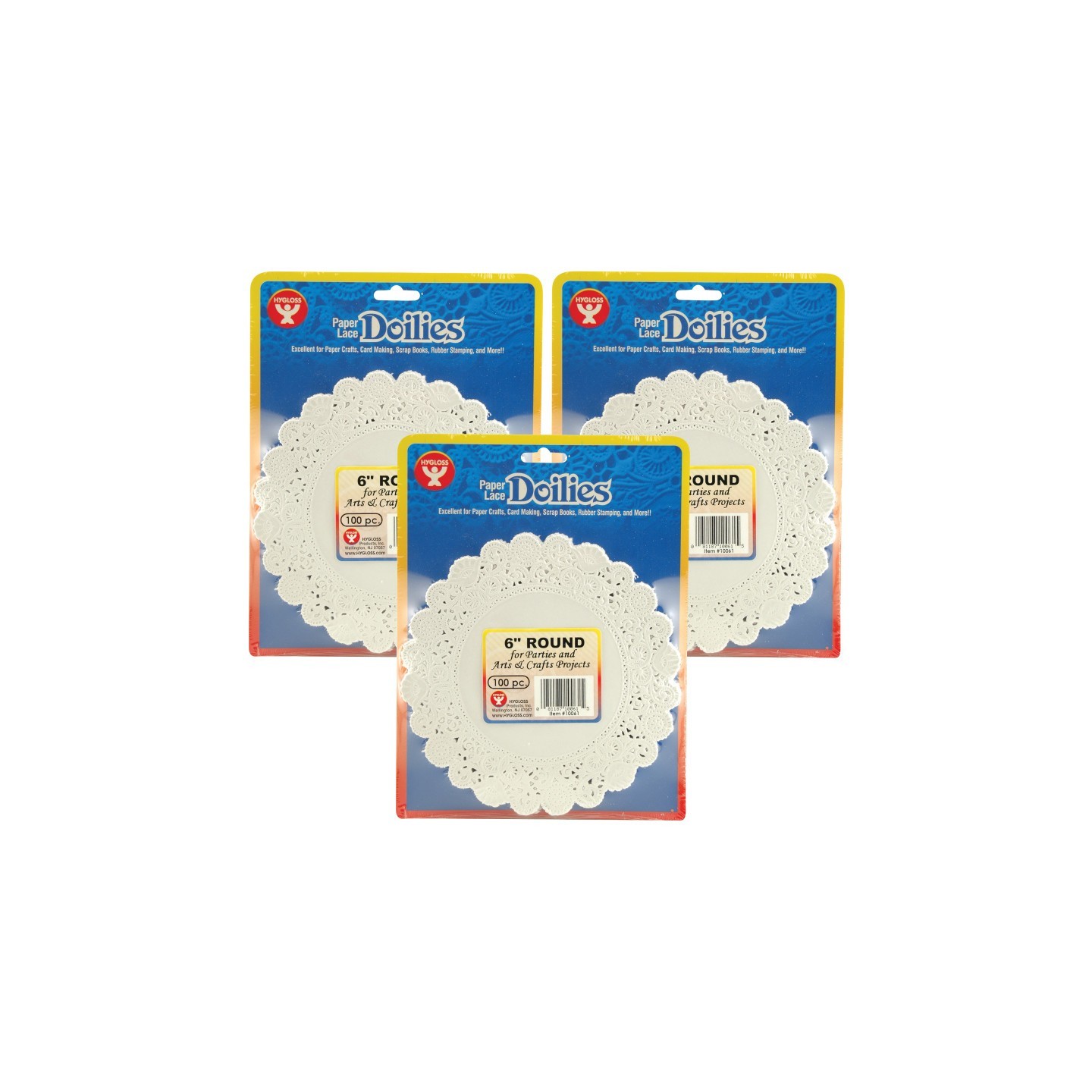 Hygloss® Round Paper Lace Doilies, White, 6", 100 Per Pack, 3 Packs