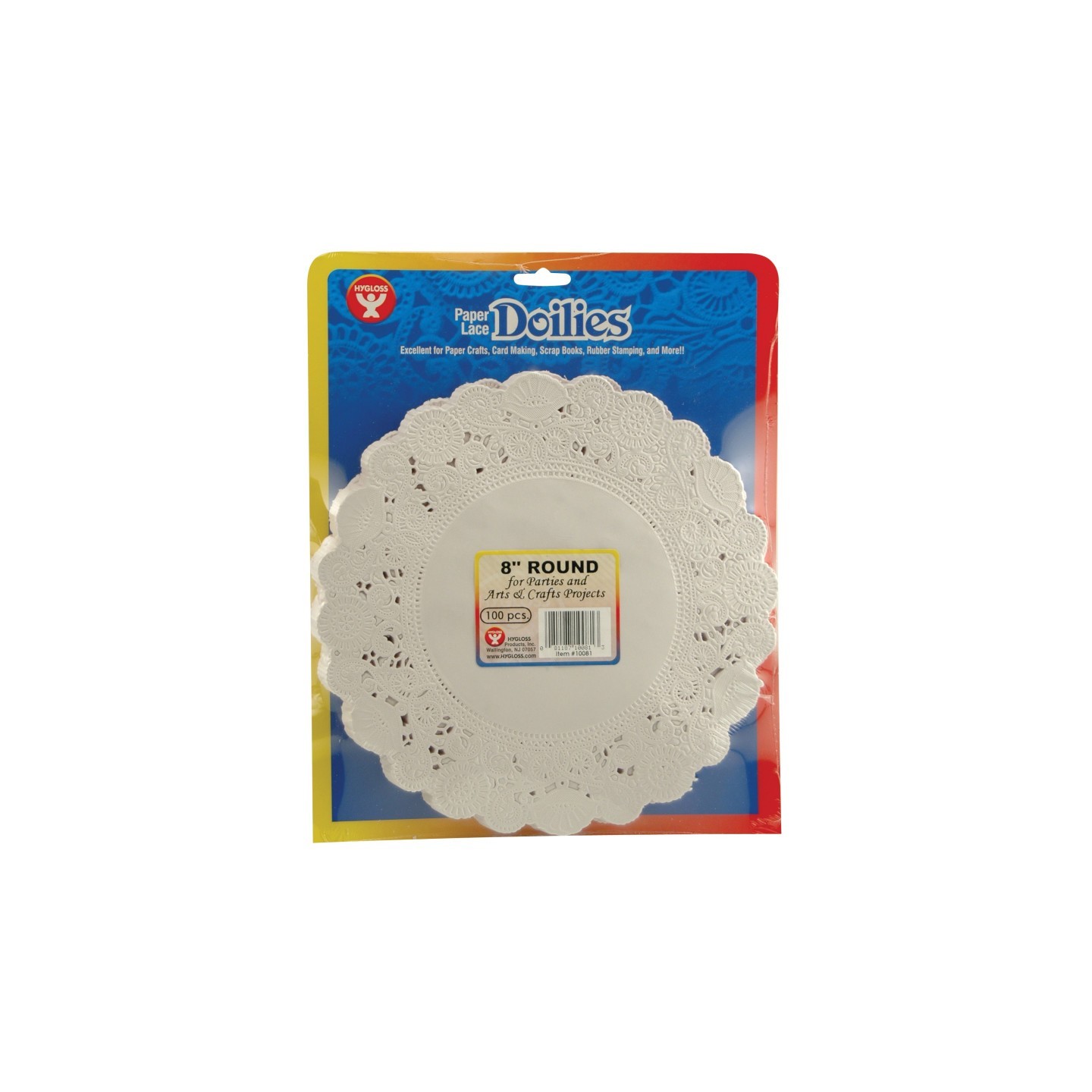Hygloss® Round Paper Lace Doilies, White, 8", Pack of 100