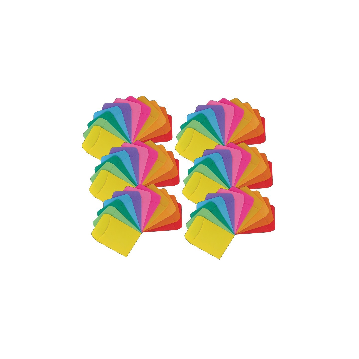 Hygloss® Non-Adhesive Library Pockets, Bright Colors, 30 Per Pack, 6 Packs