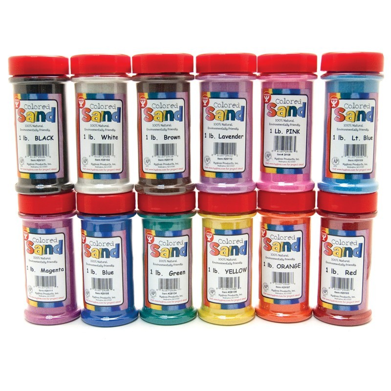 Hygloss® Bucket O' Sand, Assorted Colors, 12 Packs