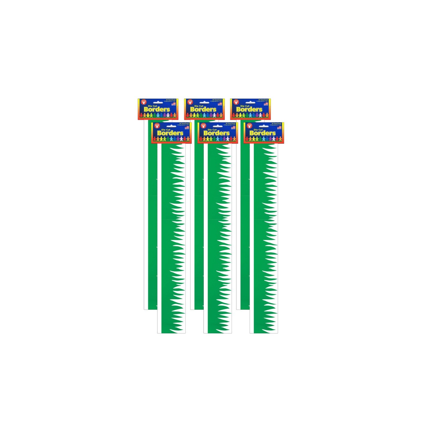 Hygloss® Green Grass Border, 36 Feet Per Pack, 6 Packs
