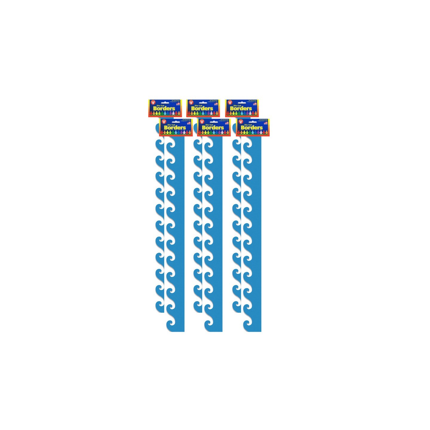 Hygloss® Blue Waves Mighty Brights™ Border, 36 Feet Per Pack, 6 Packs