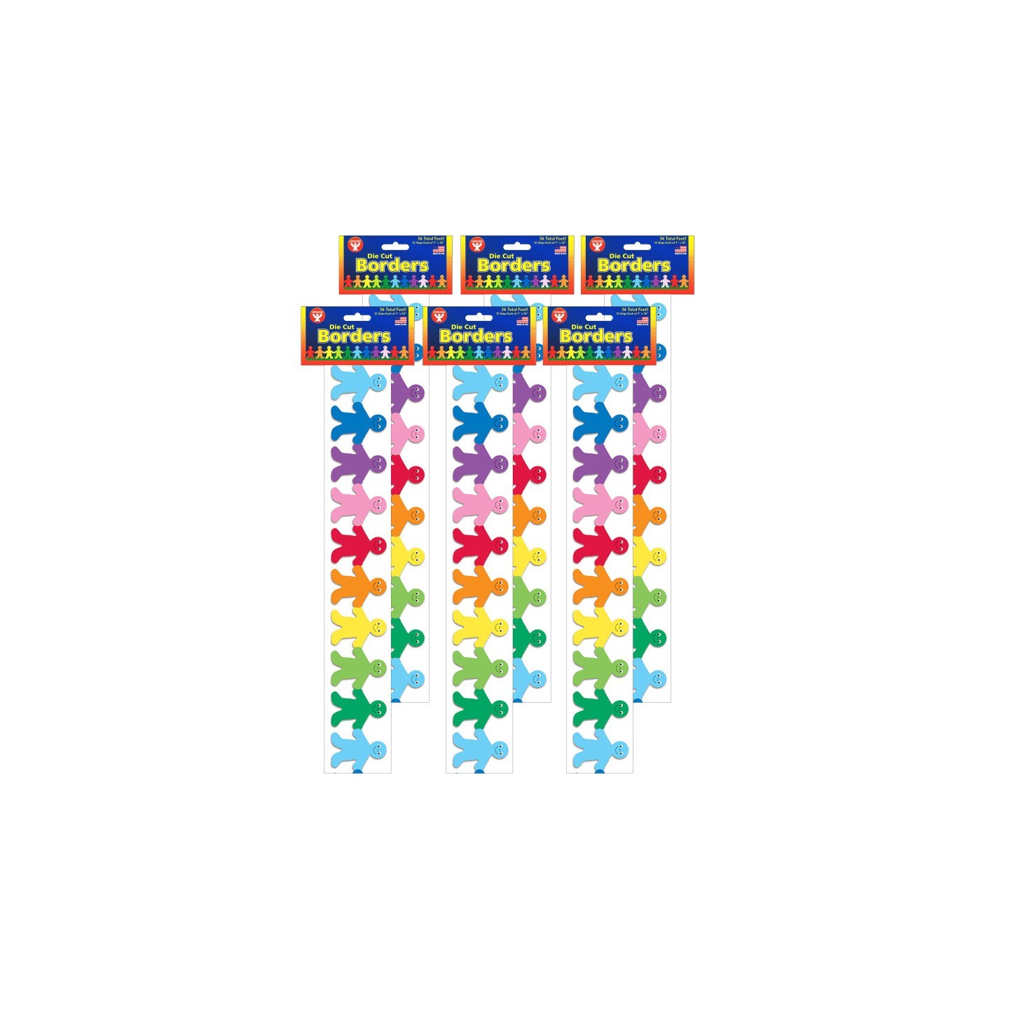 Hygloss® Rainbow Kids Mighty Brights™ Border, 36 Feet Per Pack, 6 Packs