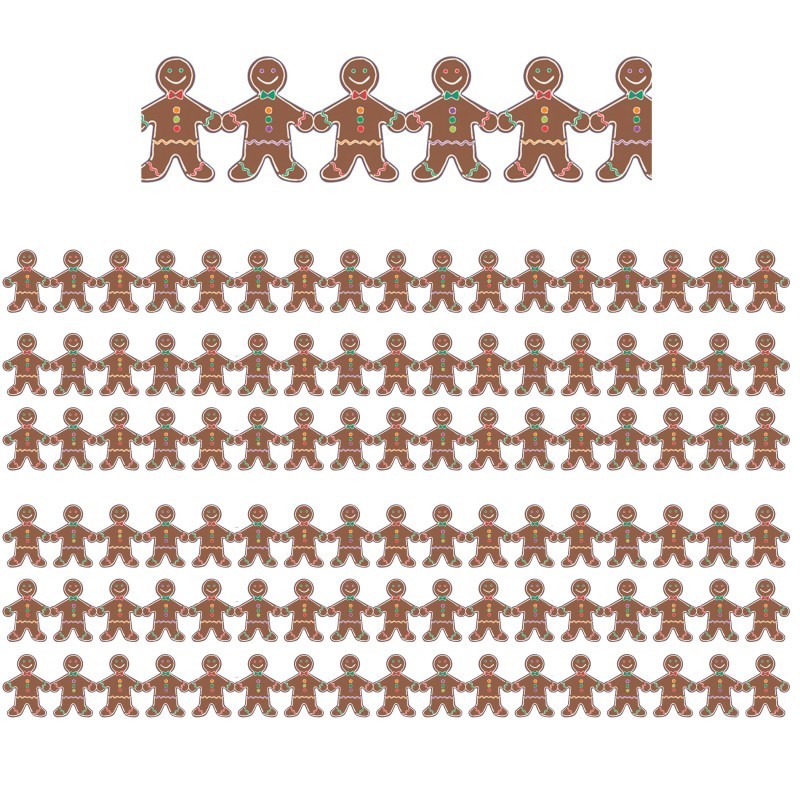 Hygloss® Gingerbread Men Classroom Borders, 36 Feet Per Pack, 6 Packs