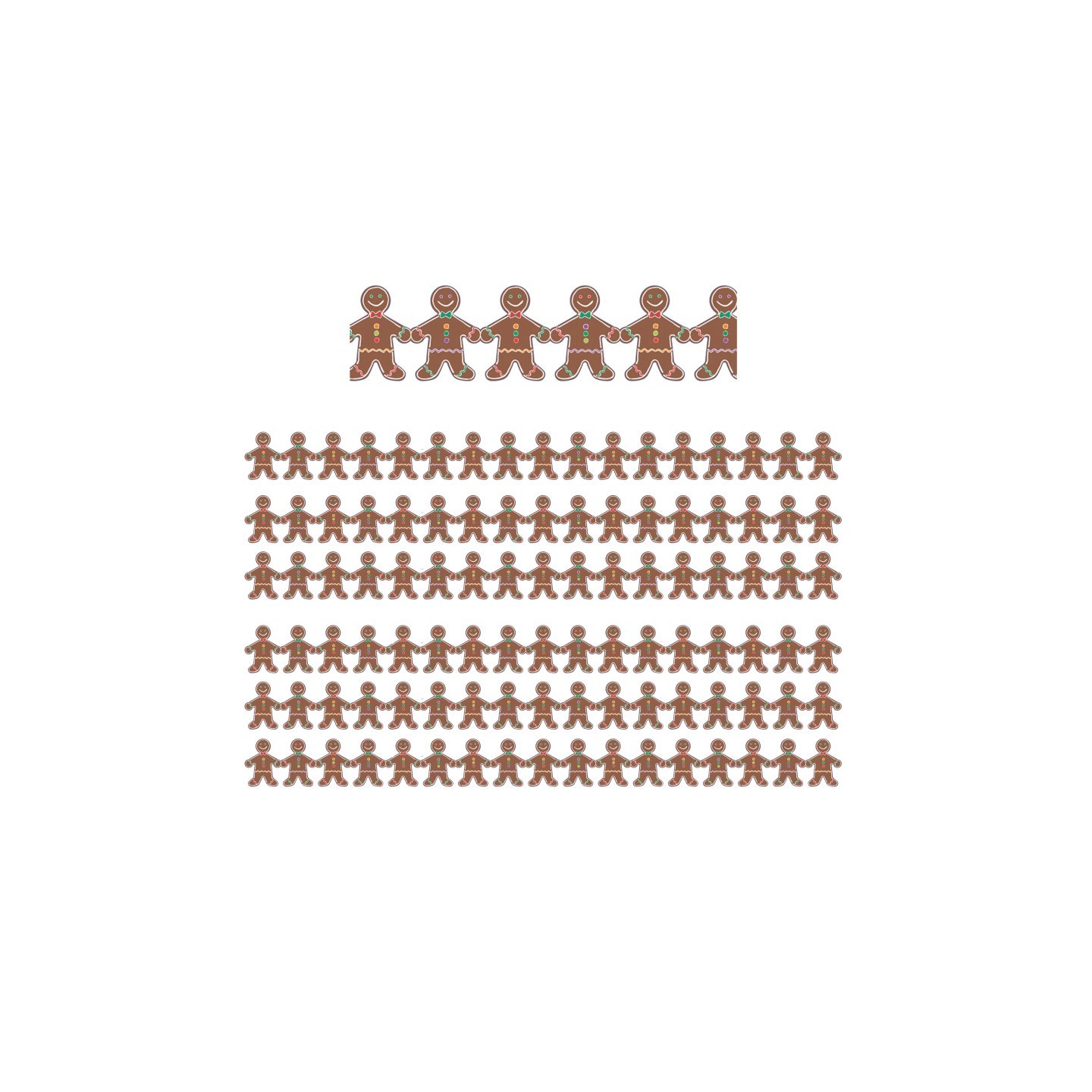 Hygloss® Gingerbread Men Classroom Borders, 36 Feet Per Pack, 6 Packs