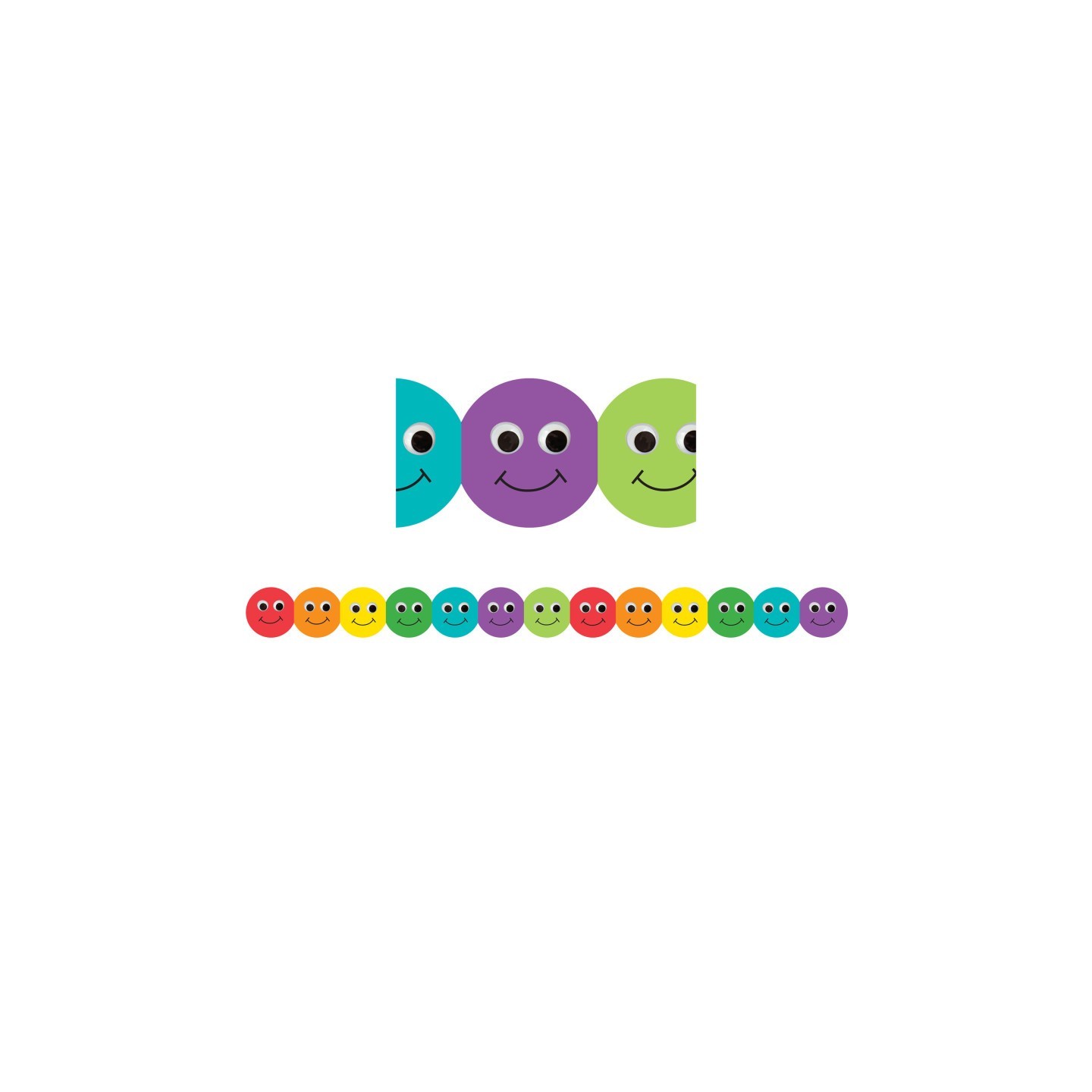 Hygloss® Smiley Face Mighty Brights™ Border, 12 Strips/36 Feet