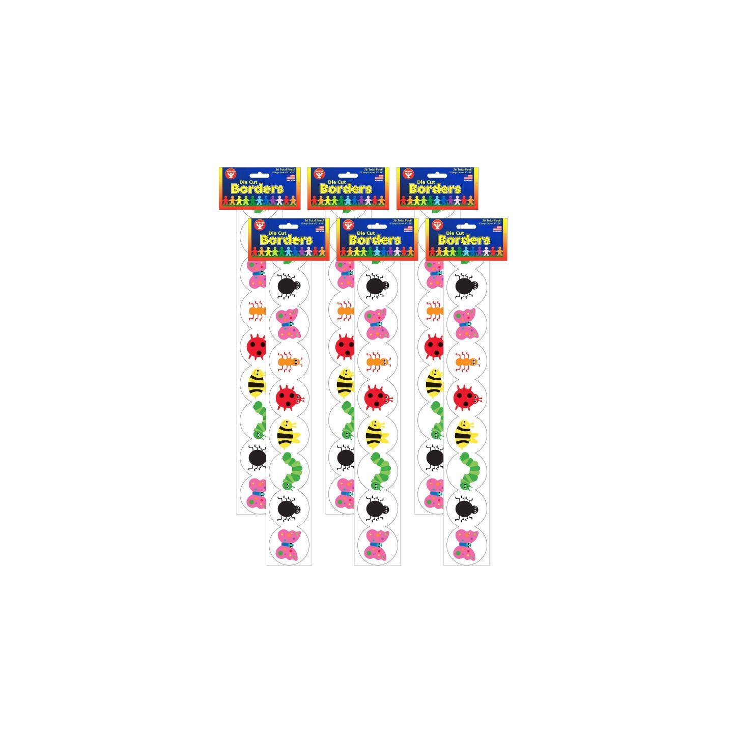 Hygloss® Bugs Border, 12 Strips/36 Feet Per Pack, 6 Packs