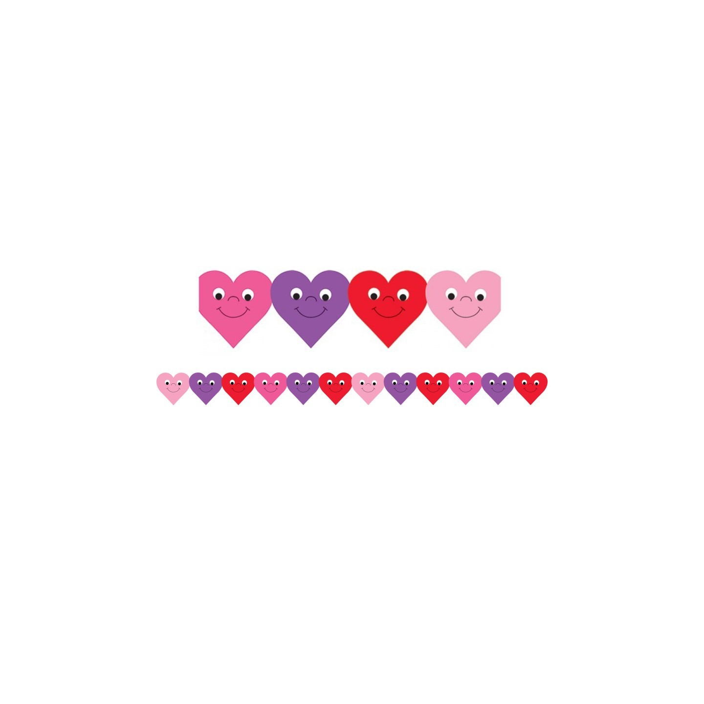 Hygloss® Happy Hearts Die-Cut Classroom Border, 12 Strips/36 Feet