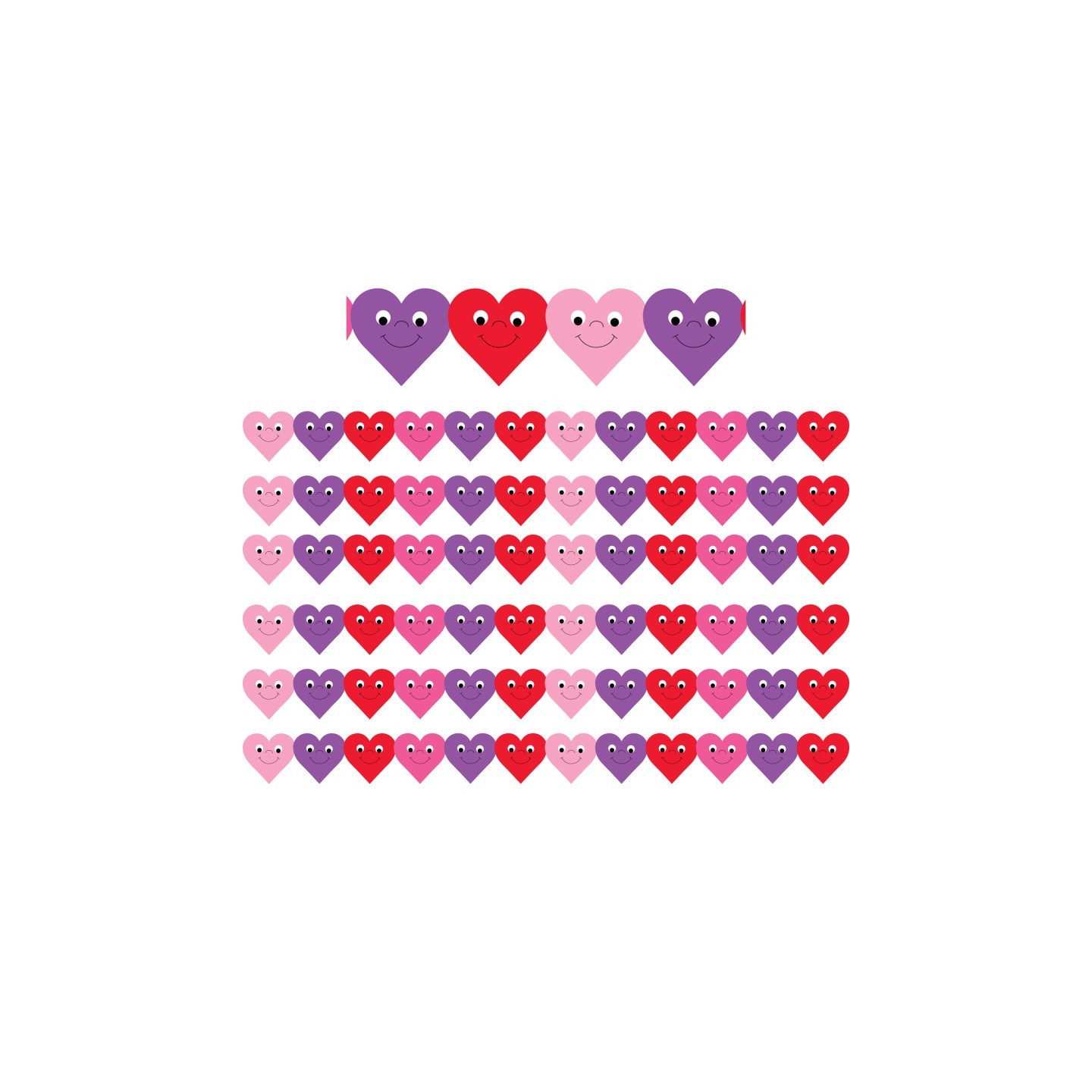Hygloss® Happy Hearts Die-Cut Classroom Border, 36 Feet Per Pack, 6 Packs