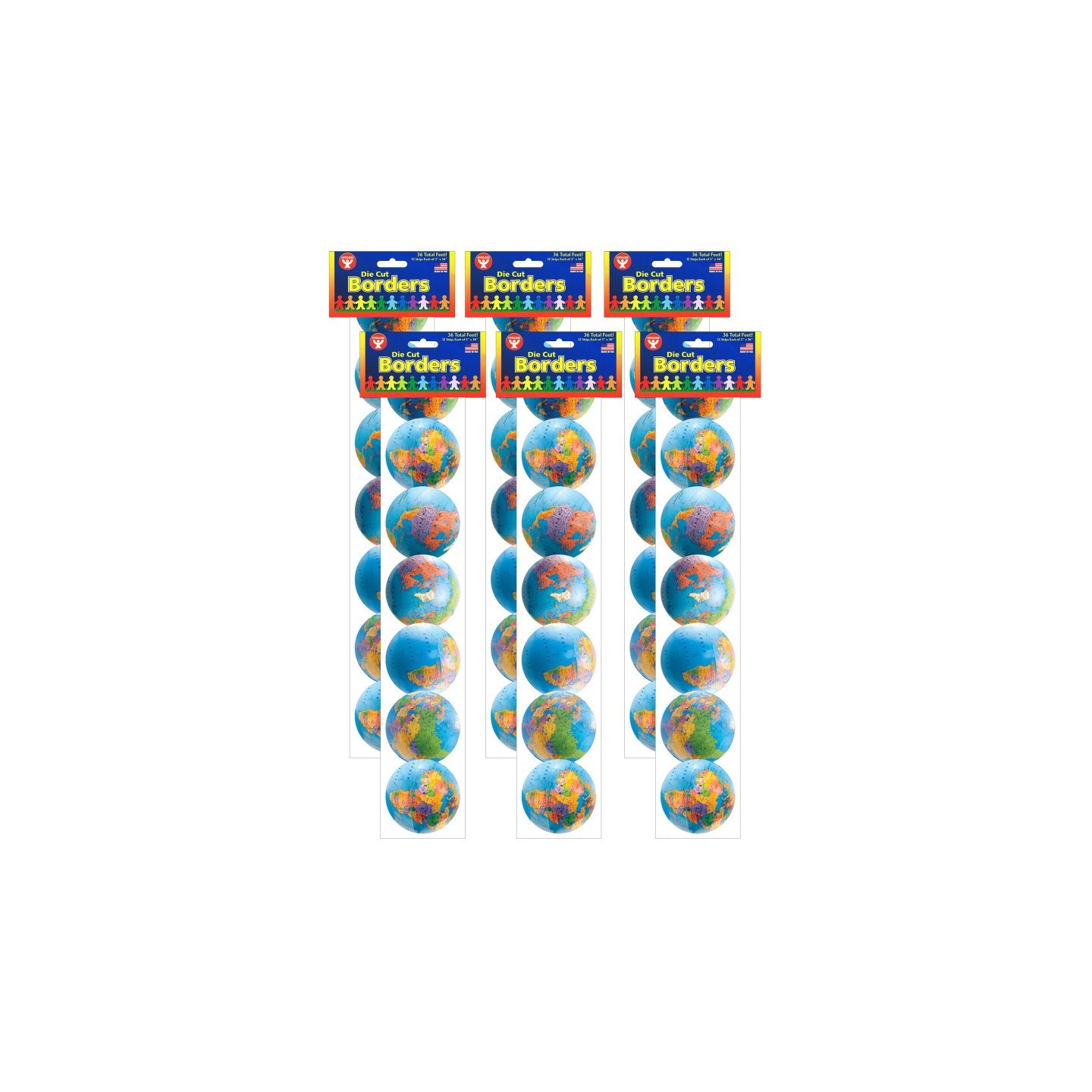 Hygloss® Globes Border, 36 Feet Per Pack, 6 Packs