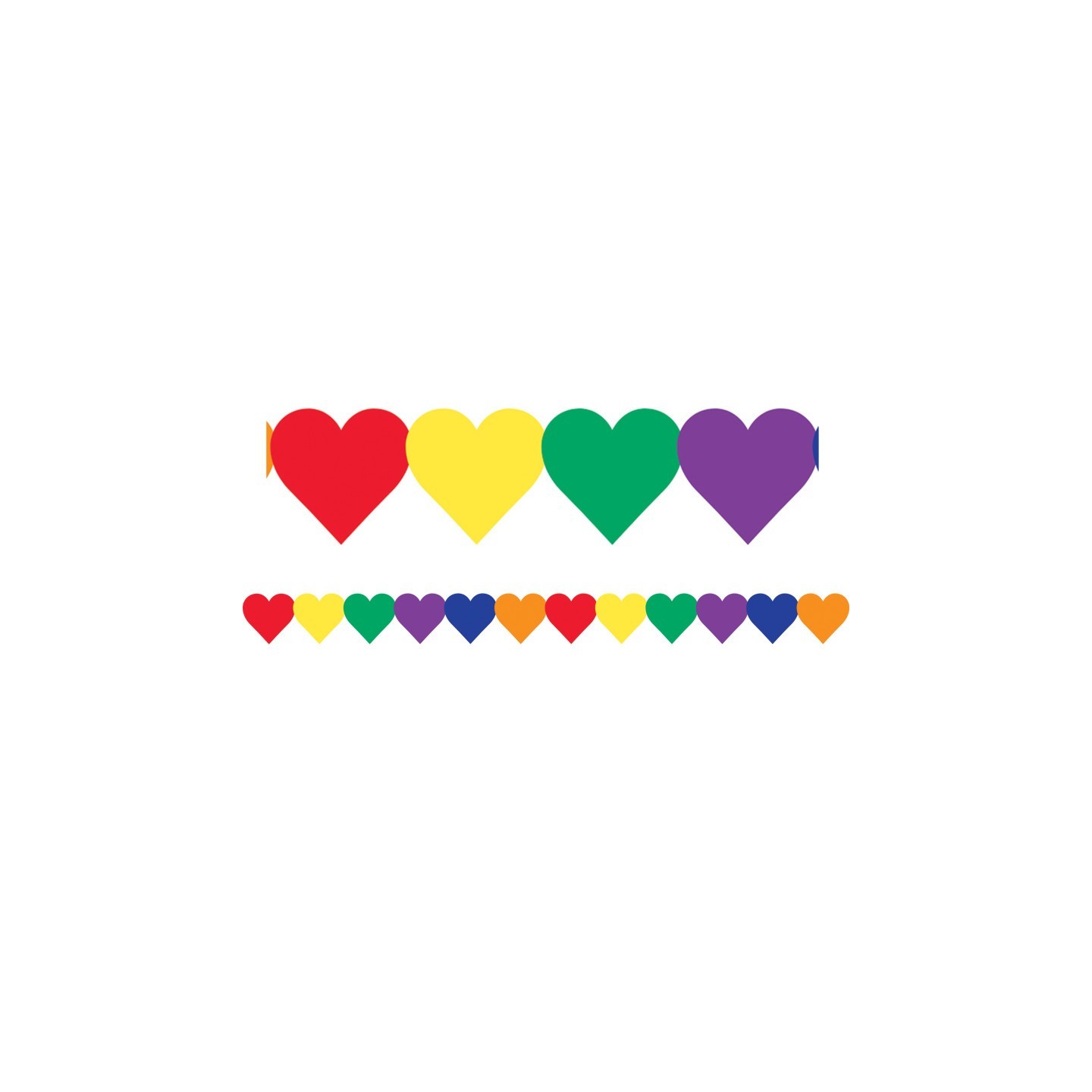 Hygloss® Multi-Color Hearts Border, 12 Strips/36 Feet