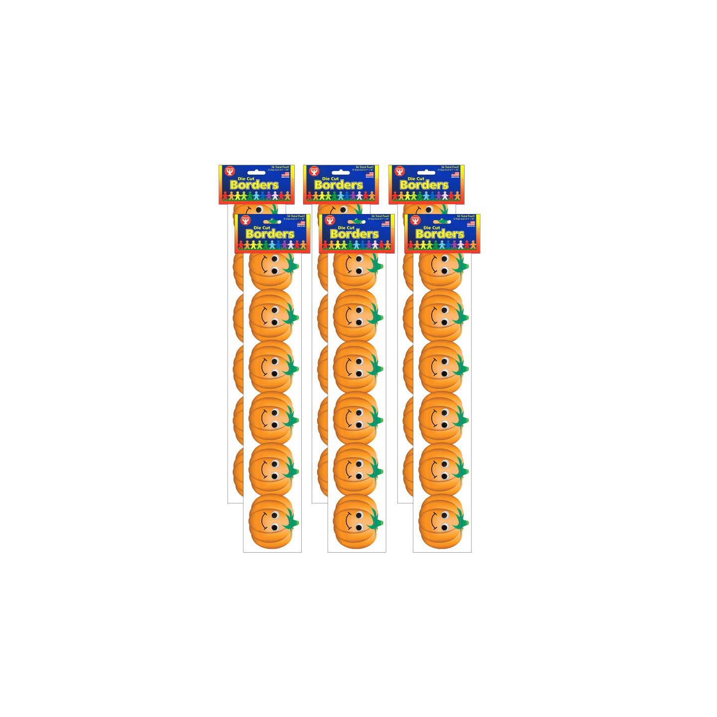 Hygloss® Classroom Border - Happy Pumpkins, 36 Feet Per Pack, 6 Packs