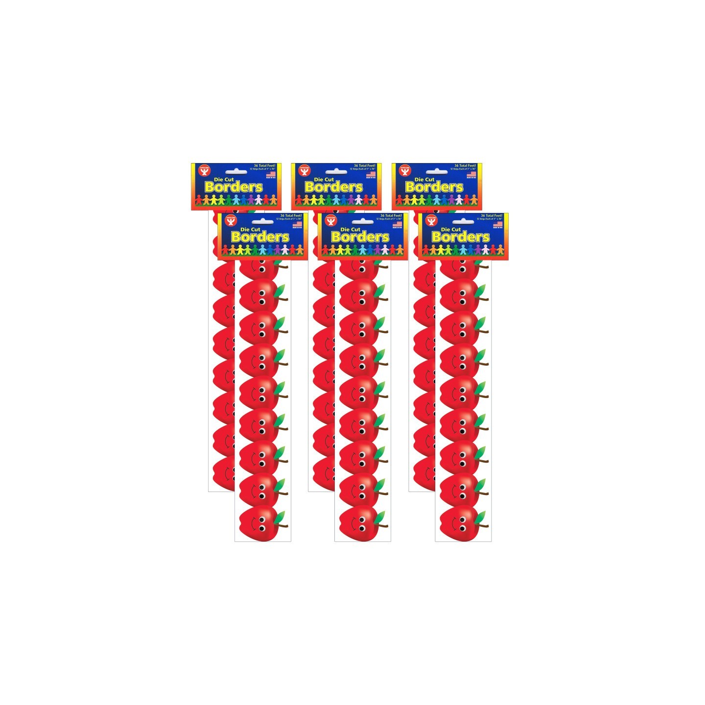 Hygloss® Happy Apples Border, 36 Feet Per Pack, 6 Packs