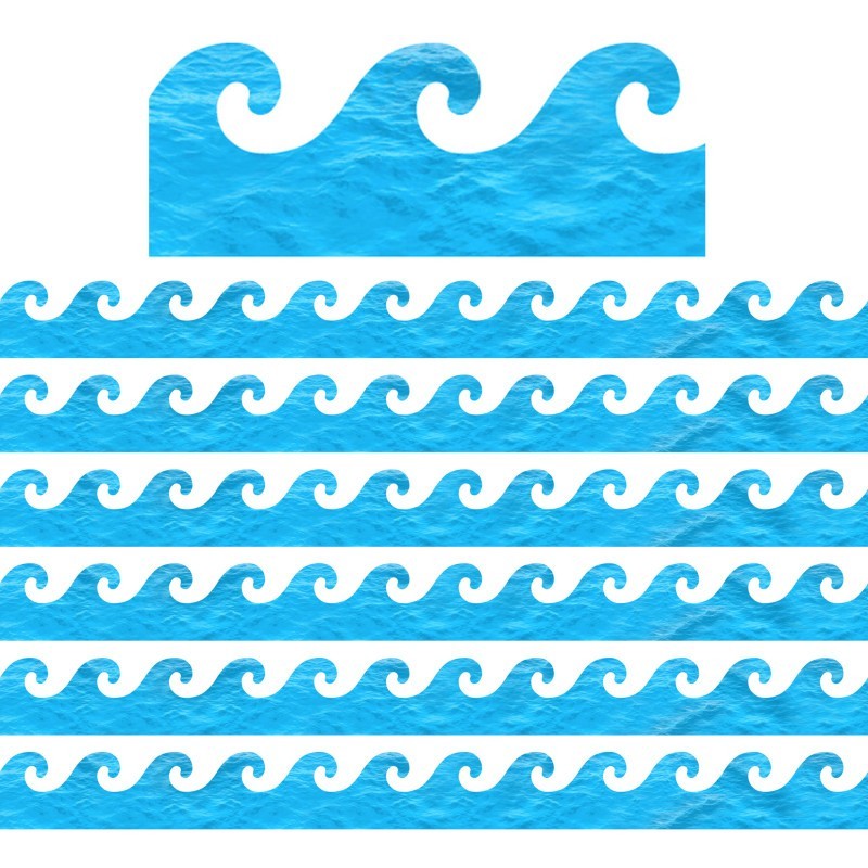Hygloss® Ocean Waves Border, 36 Feet Per Pack, 6 Packs