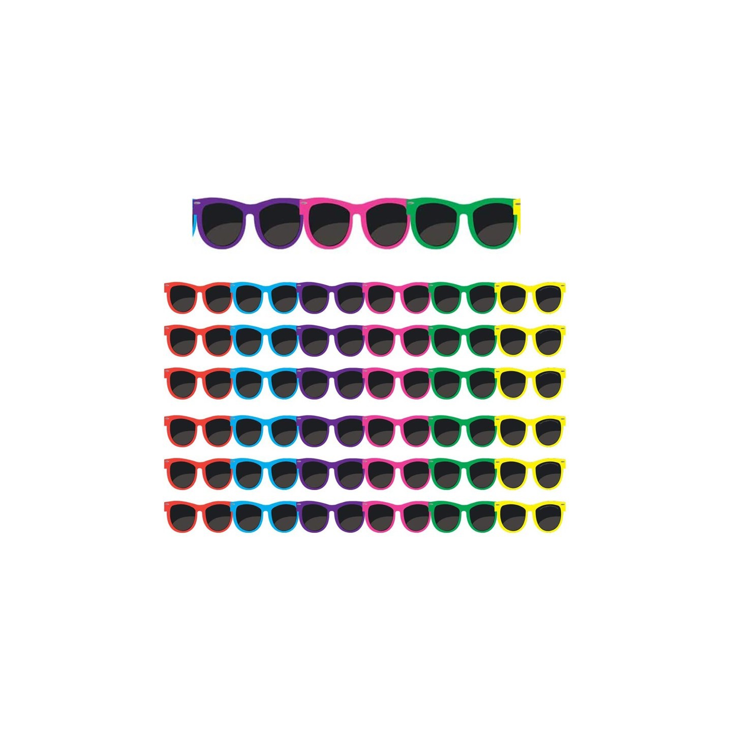 Hygloss® Sunglasses Die-Cut Border, 12 Strips/36 Feet Per Pack, 6 Packs