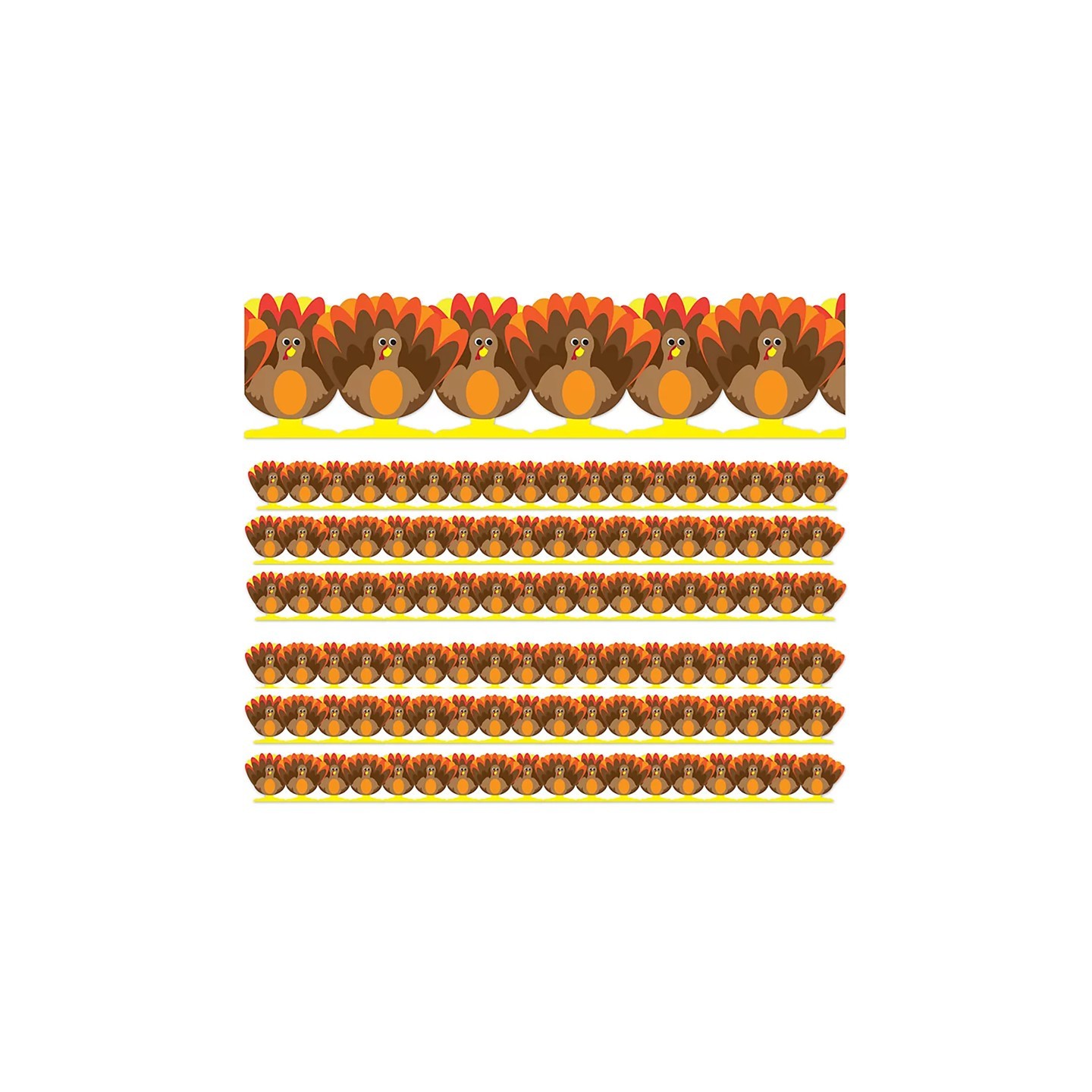 Hygloss® Turkey Die-Cut Border, 12 Strips/36 Feet Per Pack, 6 Packs