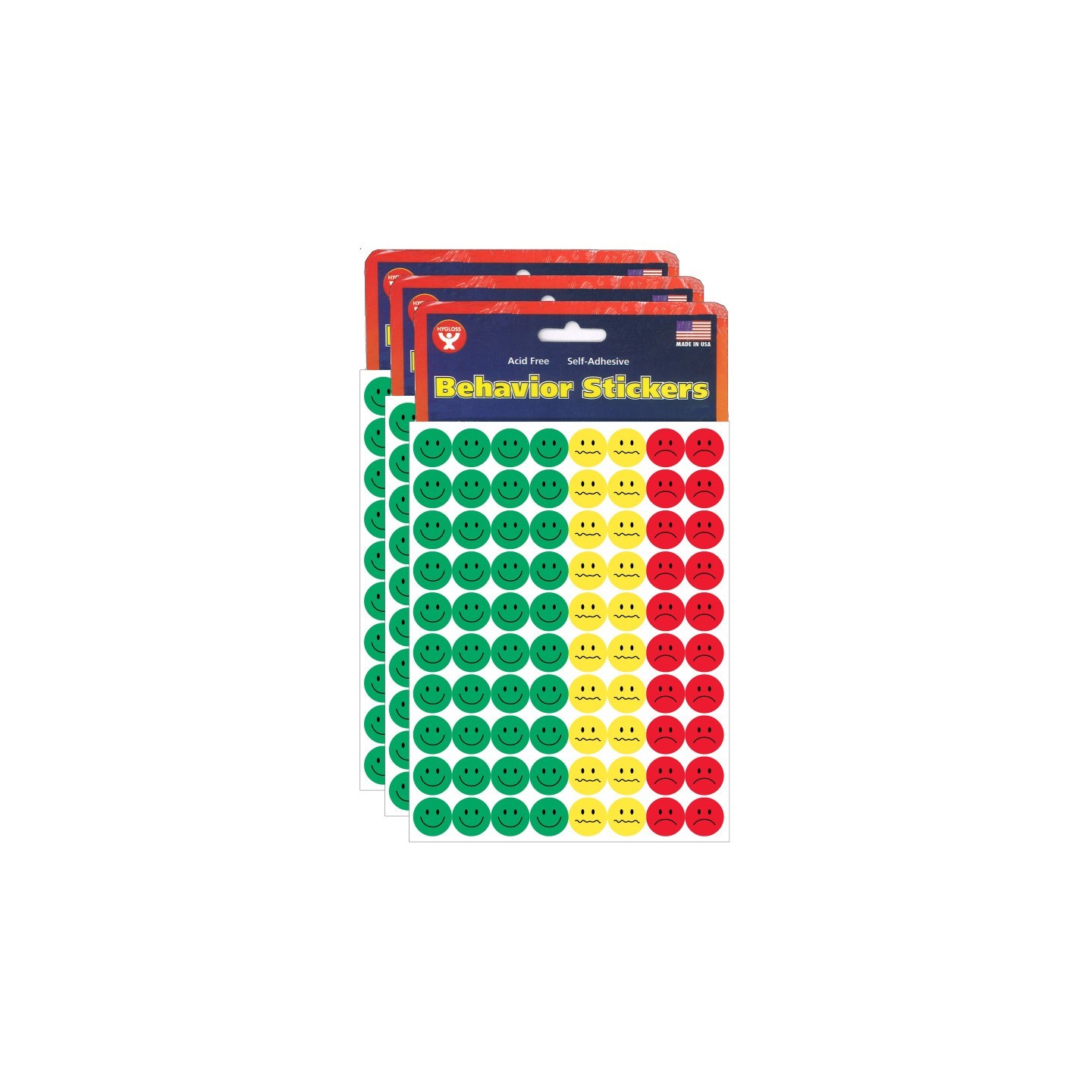 Hygloss® Behavior Stickers, 0.5", 1,200 Per Pack, 3 Packs