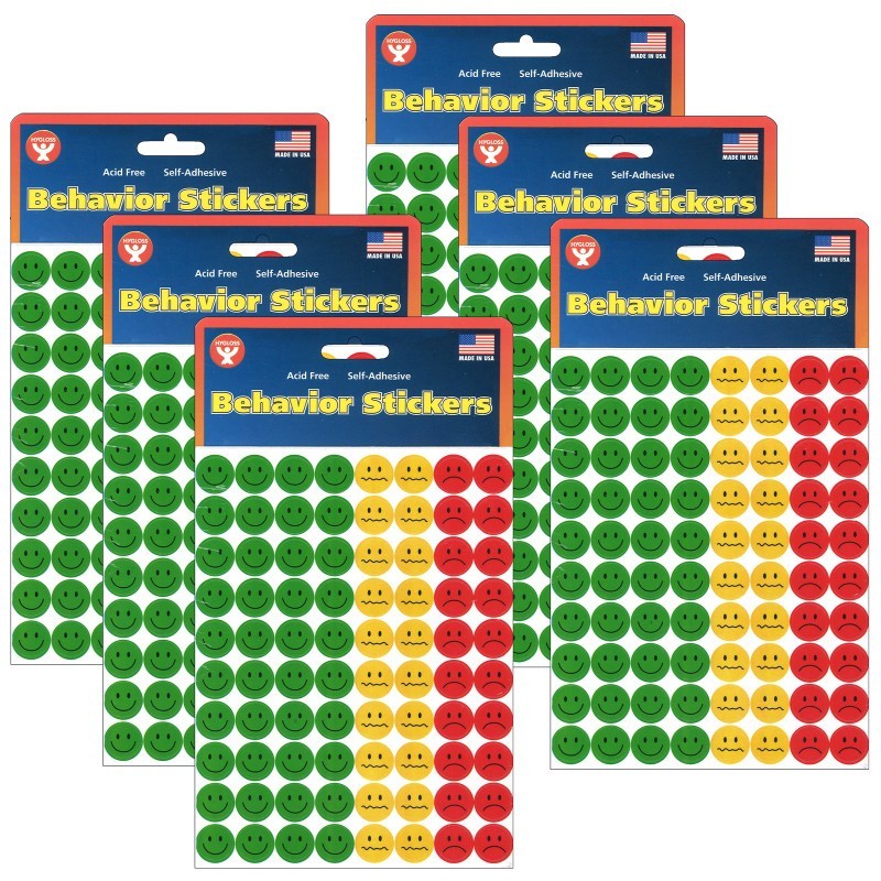 Hygloss® Behavior Stickers, 0.5", 320 Per Pack, 6 Packs