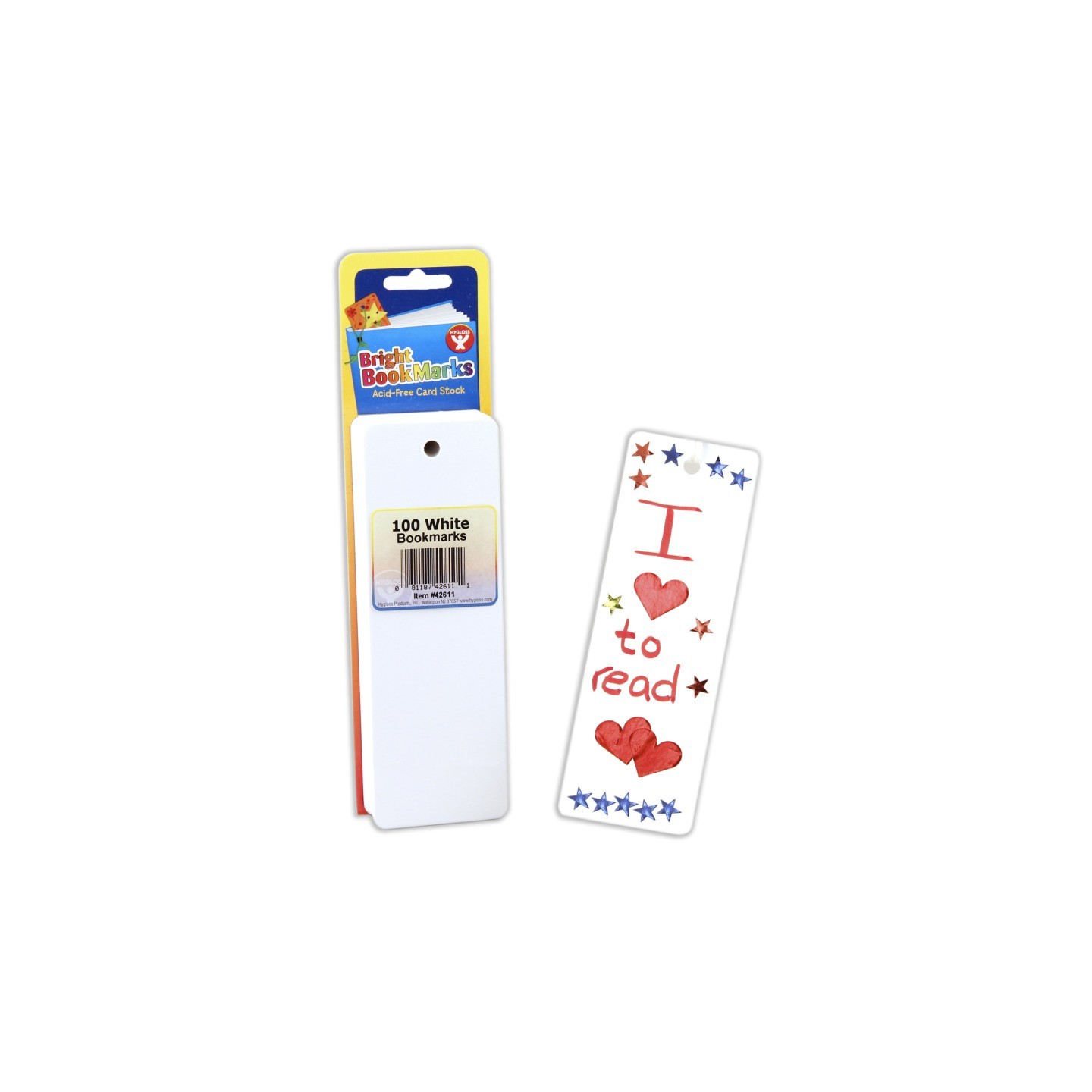 Hygloss® Mighty Bright™ Bookmarks, 100 Ultra White