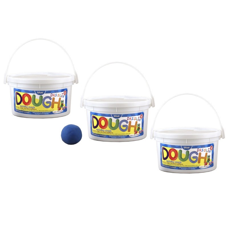 Hygloss® Dazzlin' Dough, Blue, 3 lb. Tub, Pack of 3
