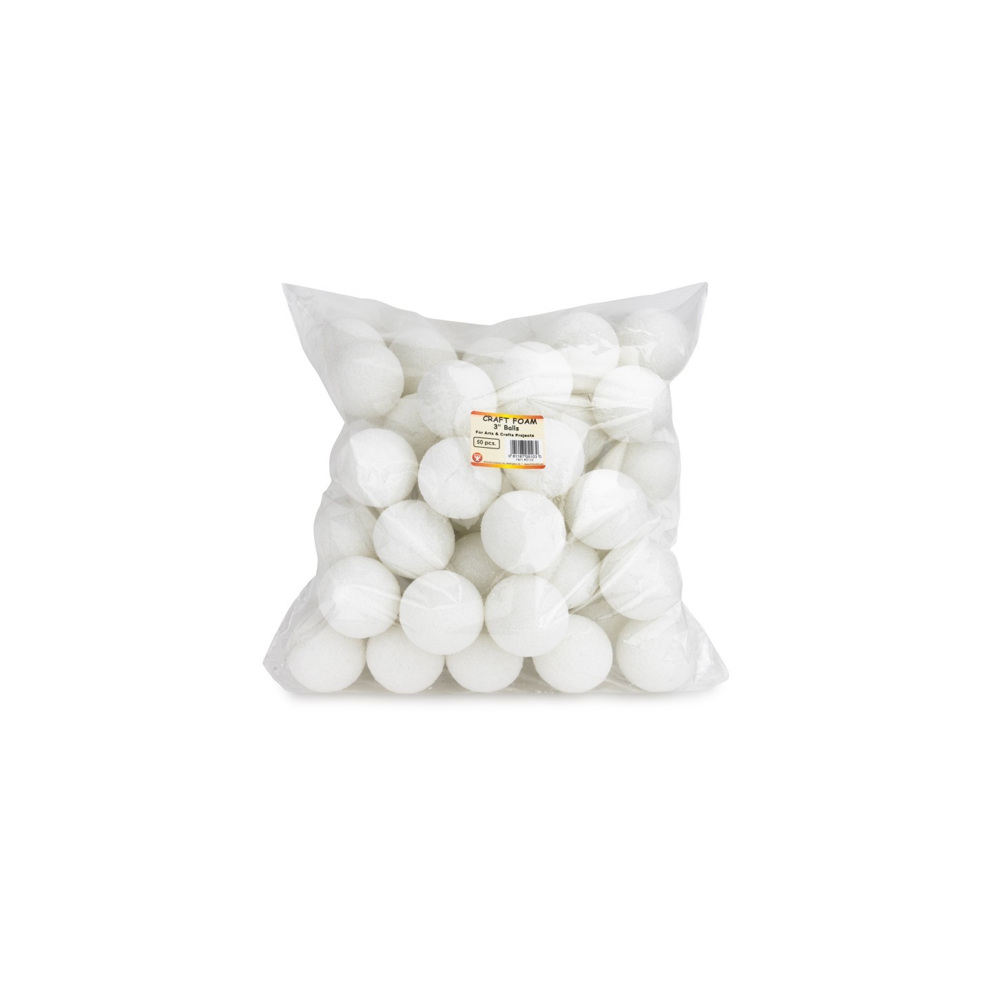 Hygloss® Craft Foam Balls, 3 Inch, White, Pack of 50