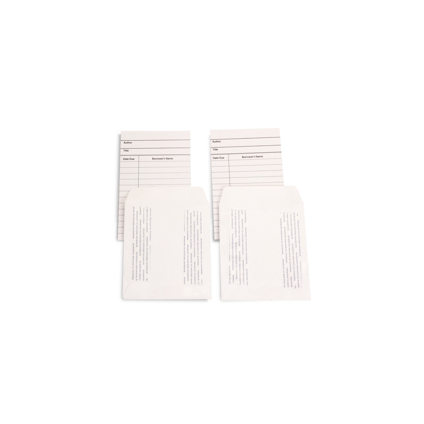 Hygloss® Library Cards & Self-Adhesive Pockets Combo, White, 150 Each/300 Pieces