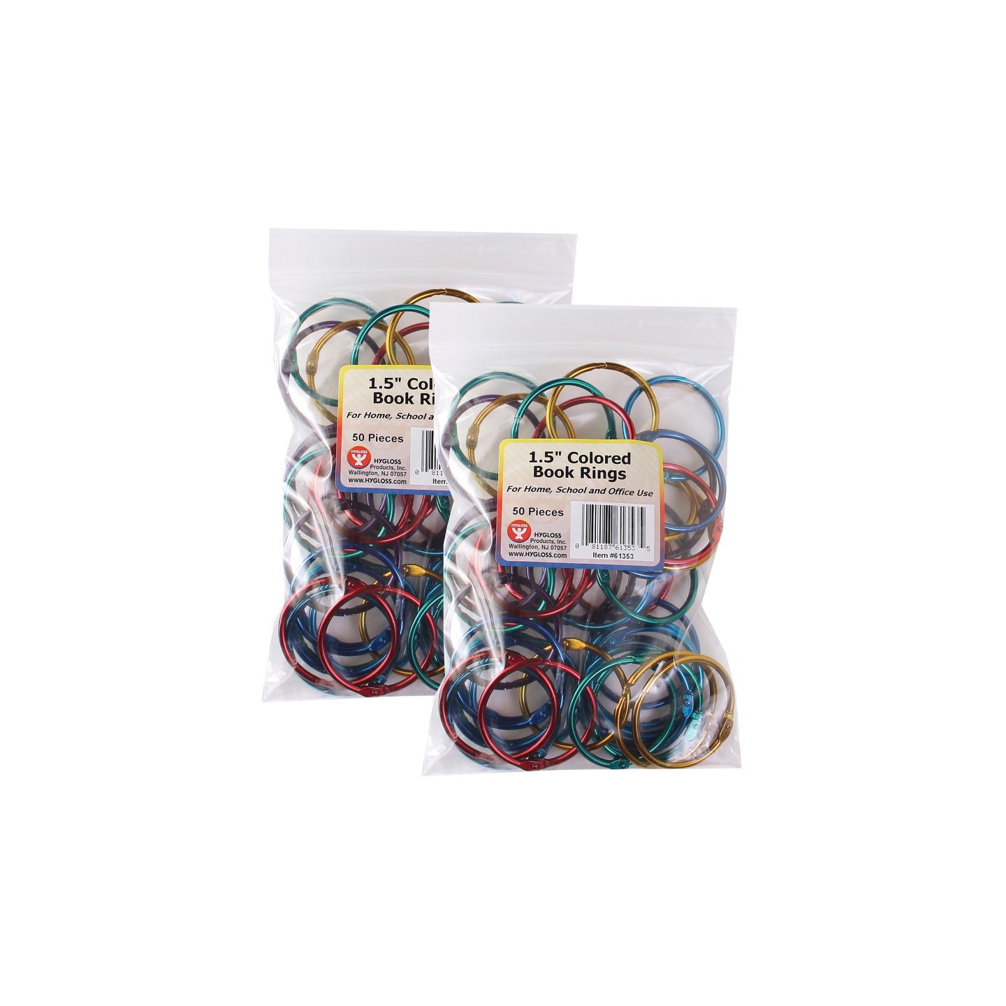Hygloss® Book Rings, 1-1/2 Inch, 50 Per Pack, 2 Packs