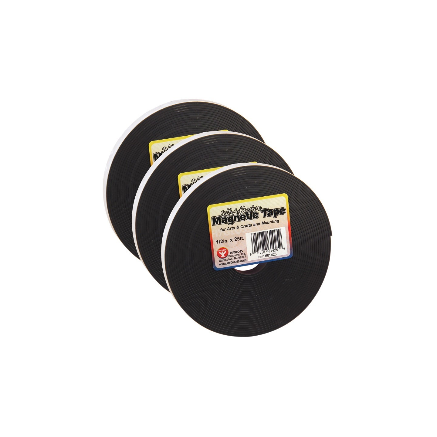 Hygloss® Magnetic Strips, 0.5" x 300" Per Roll, 3 Rolls