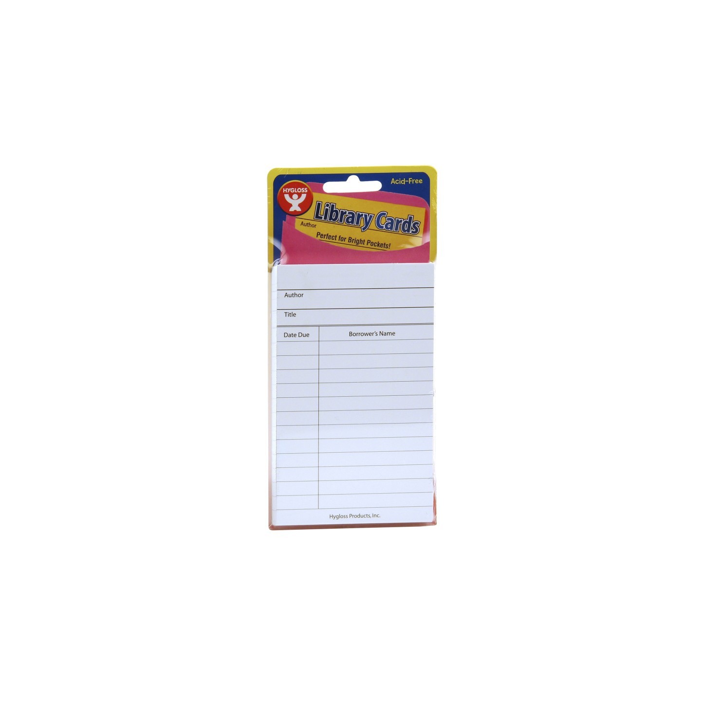 Hygloss® Bright Library Cards, White, Pack of 50