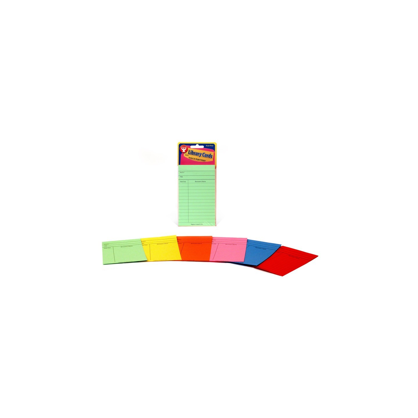 Hygloss® Bright Library Cards, Assorted Colors, Pack of 50