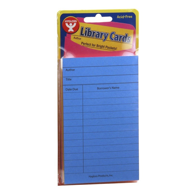 Hygloss® Library Cards, Assorted Colors, Pack of 500