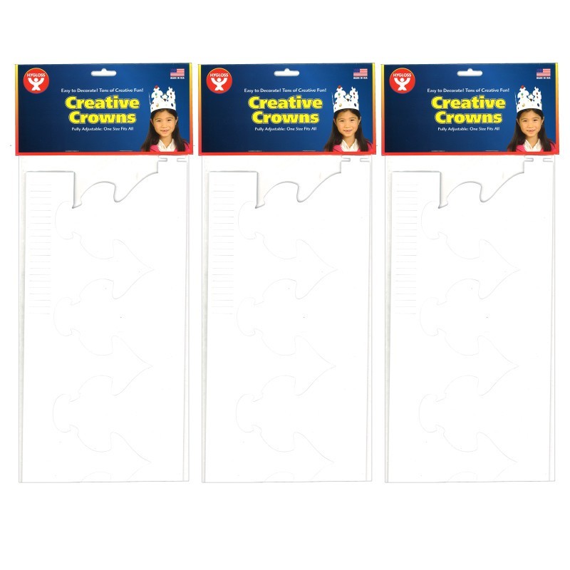 Hygloss® White Crowns, 24 Per Pack, 3 Packs