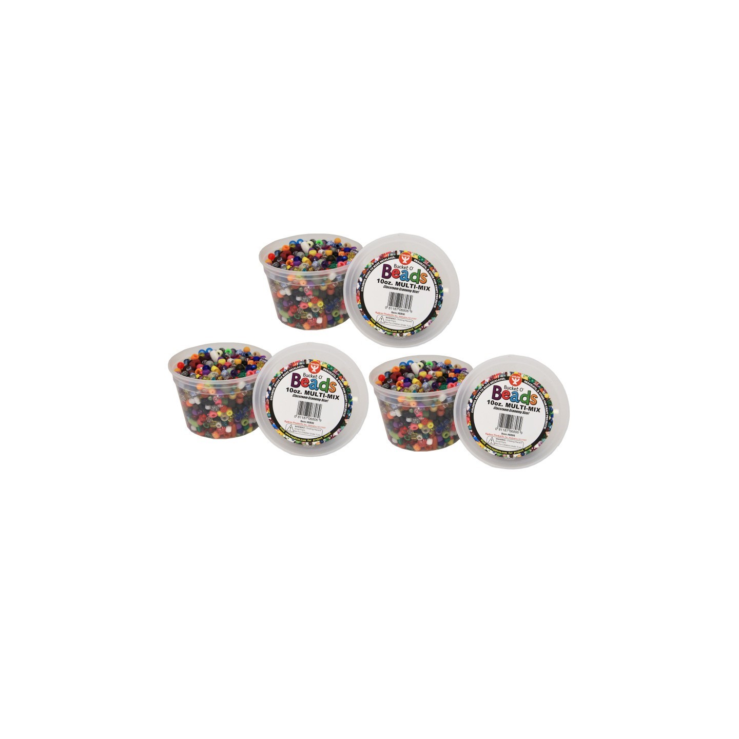 Hygloss® Bucket O' Beads, 10 oz. Multi Mix Per Pack, 3 Packs