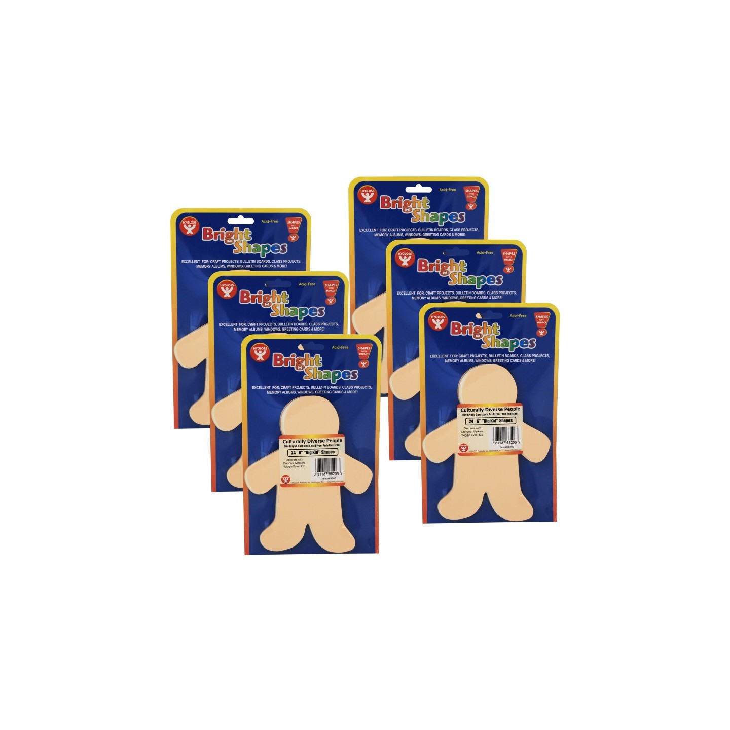 Hygloss® Rainbow Brights™ Family Cut-Outs, 6" Big Kid, 24 Per Pack, 6 Packs