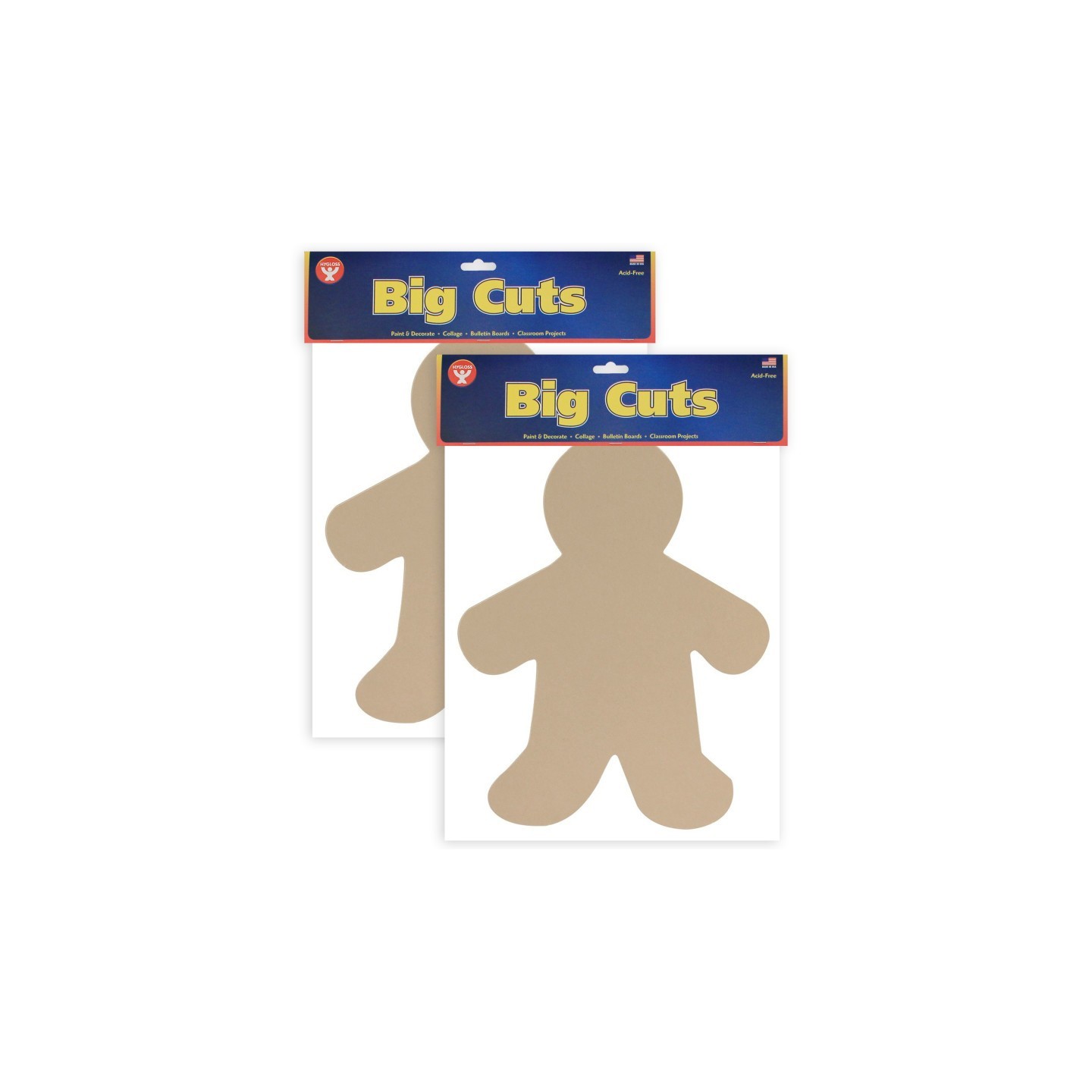 Hygloss® Multicultural Colors People Shape Card Stock Cut-Outs, 16" Me Kid, 24 Per Pack, 2 Packs
