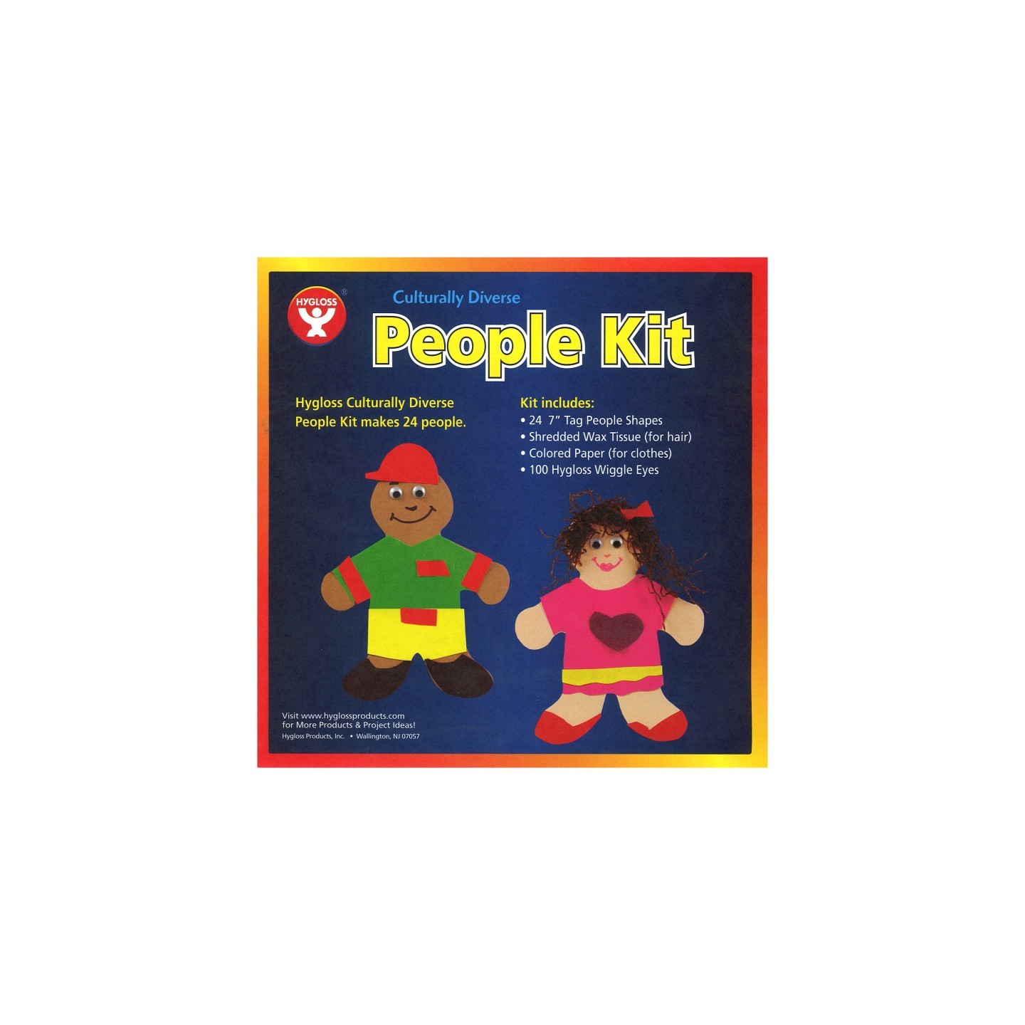 Hygloss® Culturally Diverse People Kit, 7", Make 24 People