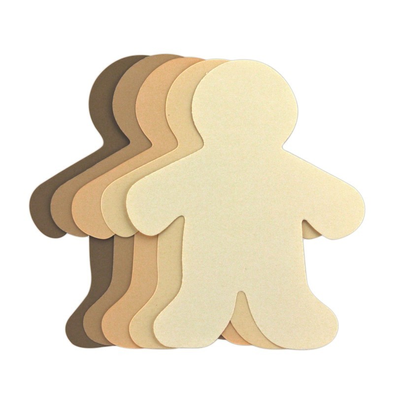 Hygloss® Multicultural Colors People Shape Cardstock Cut-Outs, 8.5", Pack of 24