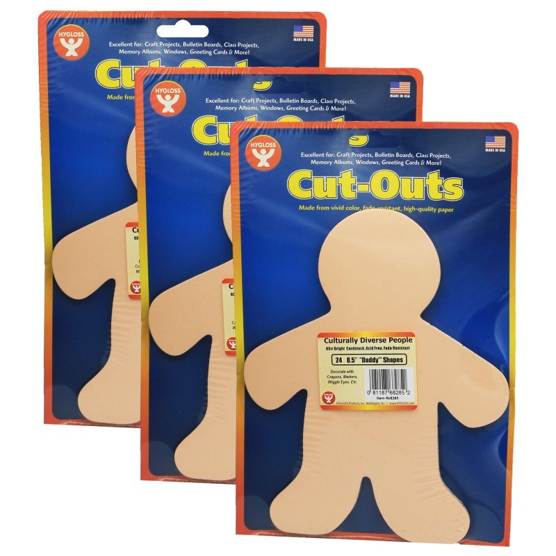 Hygloss® Rainbow Brights™ Family Cut-Outs, 8-1/2", 24 Per Pack, 3 Packs