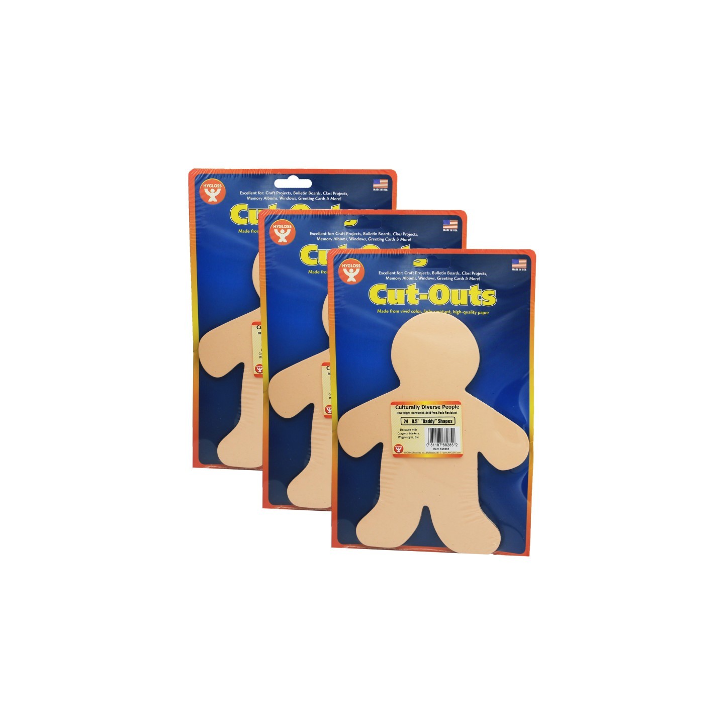 Hygloss® Rainbow Brights™ Family Cut-Outs, 8-1/2", 24 Per Pack, 3 Packs